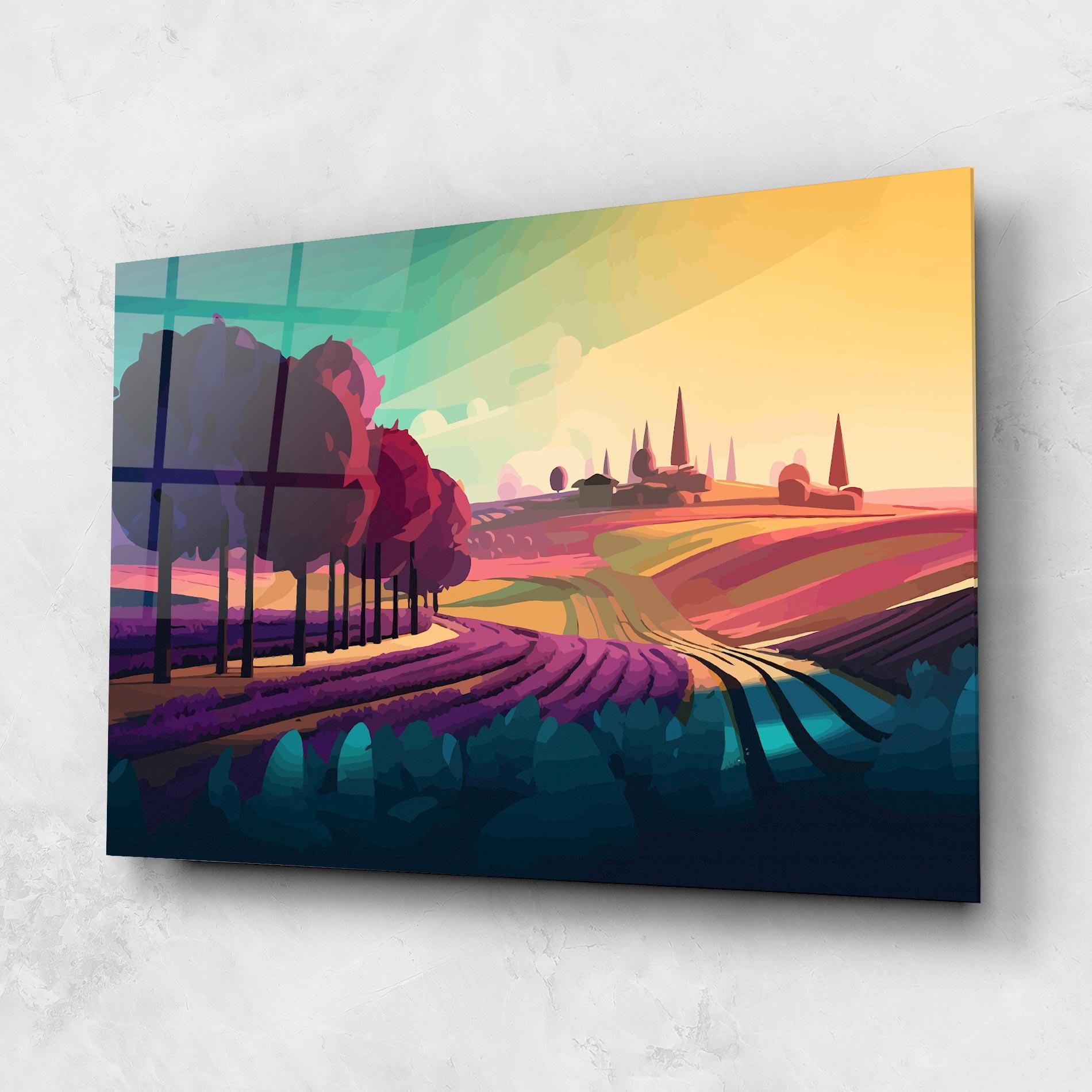 Tablou Sticla Beautiful Rural View mockup 1