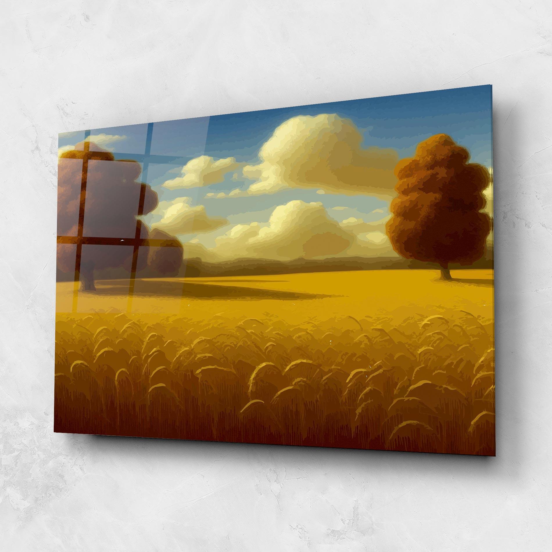 Tablou Sticla Cloud Rural Yellow mockup 1