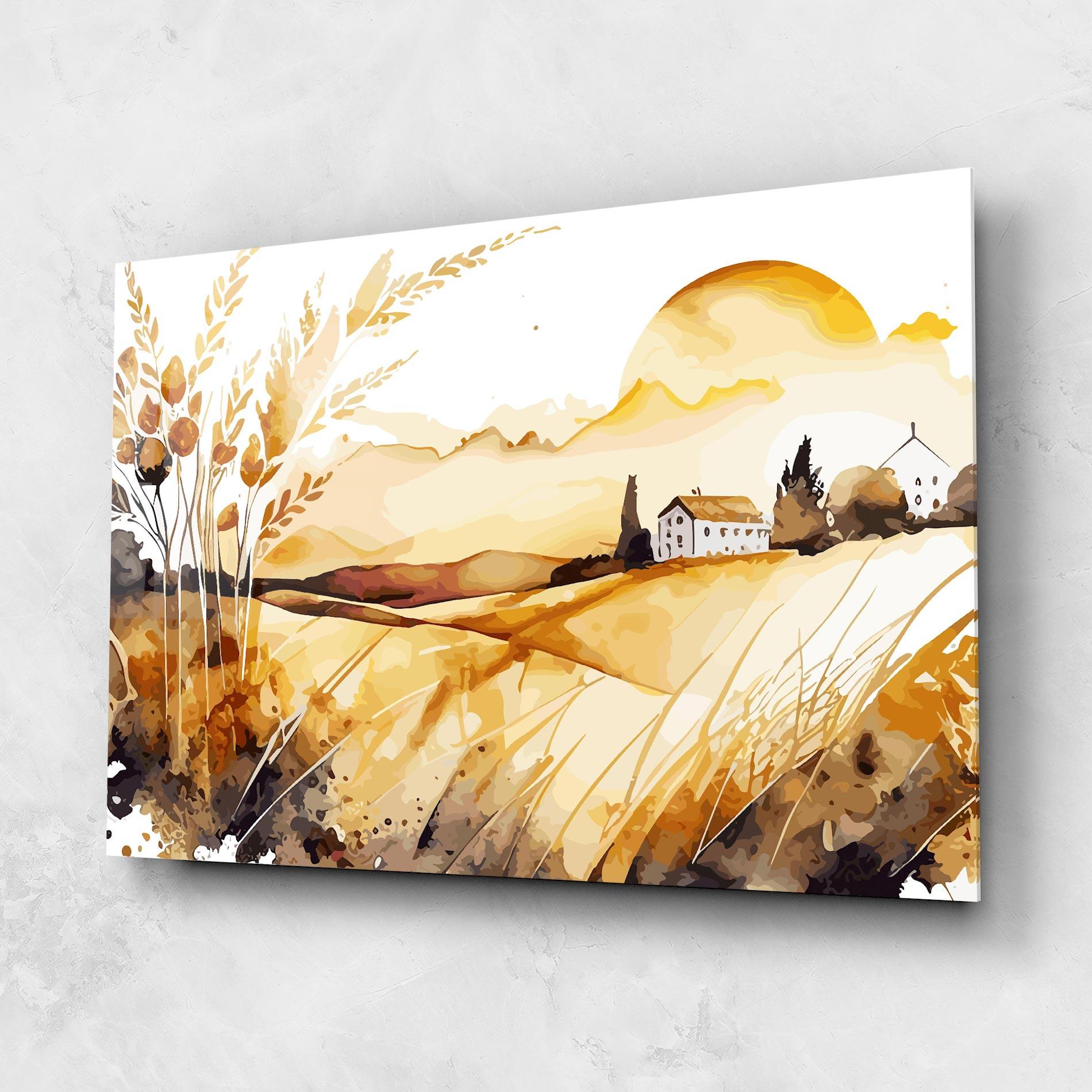 Tablou Sticla Crops Field mockup 1