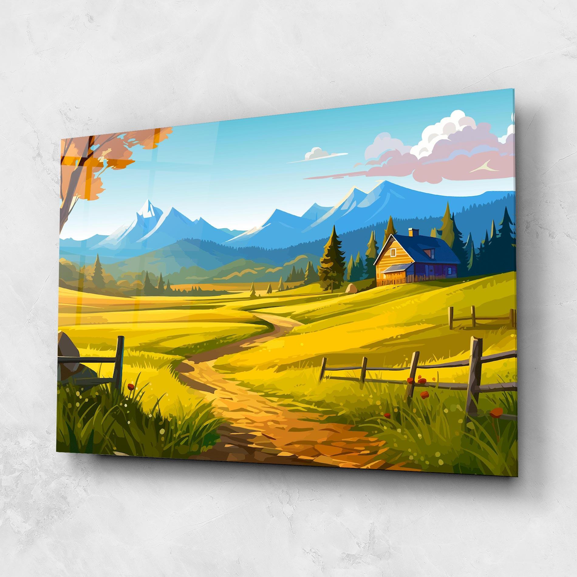 Tablou Sticla Daylight Rural View mockup 1