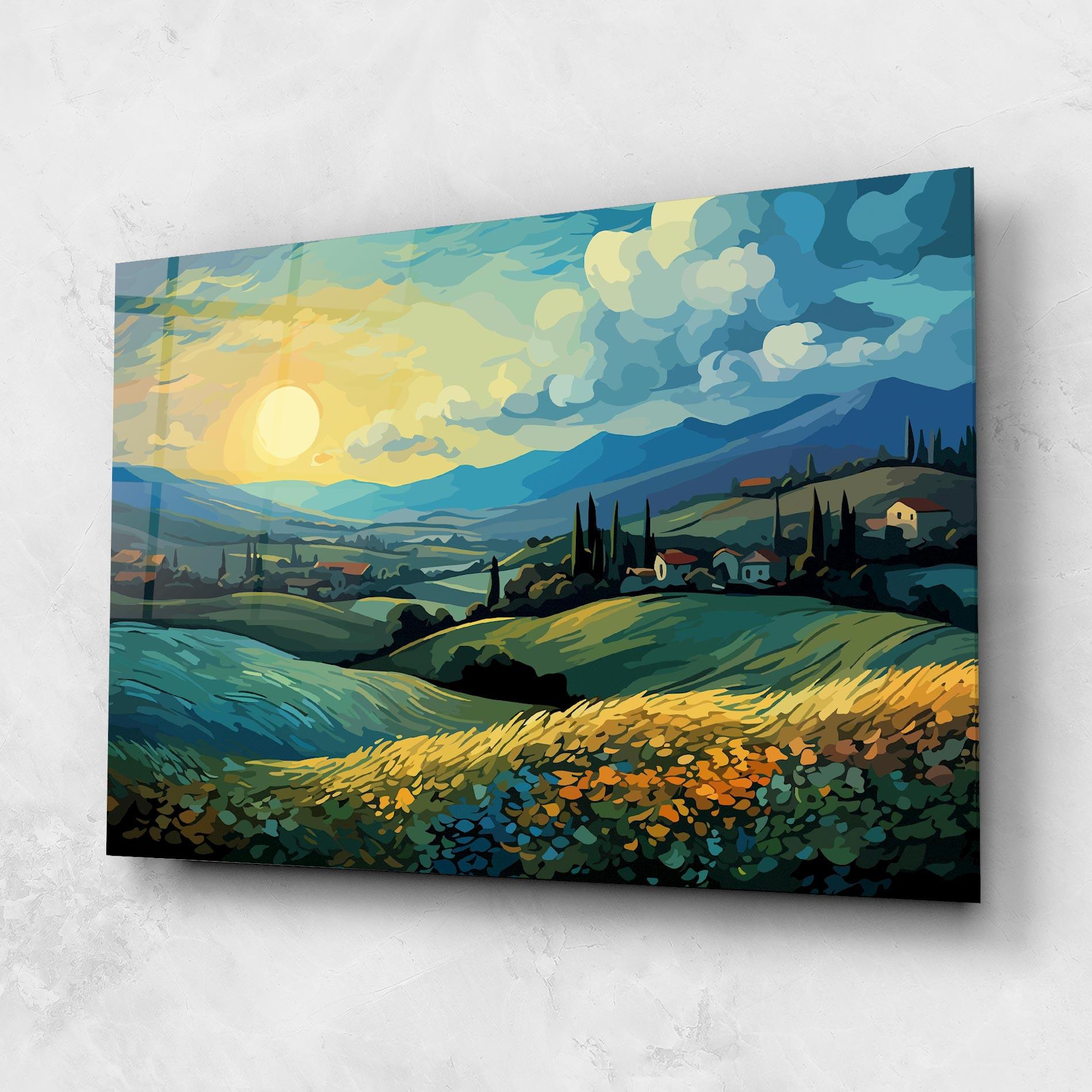 Tablou Sticla Fantasy Blue View mockup 1