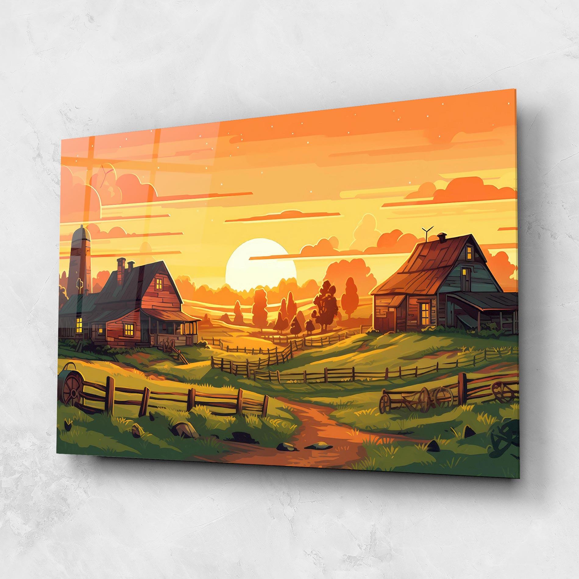 Tablou Sticla Farmhouse Sunlight mockup 1