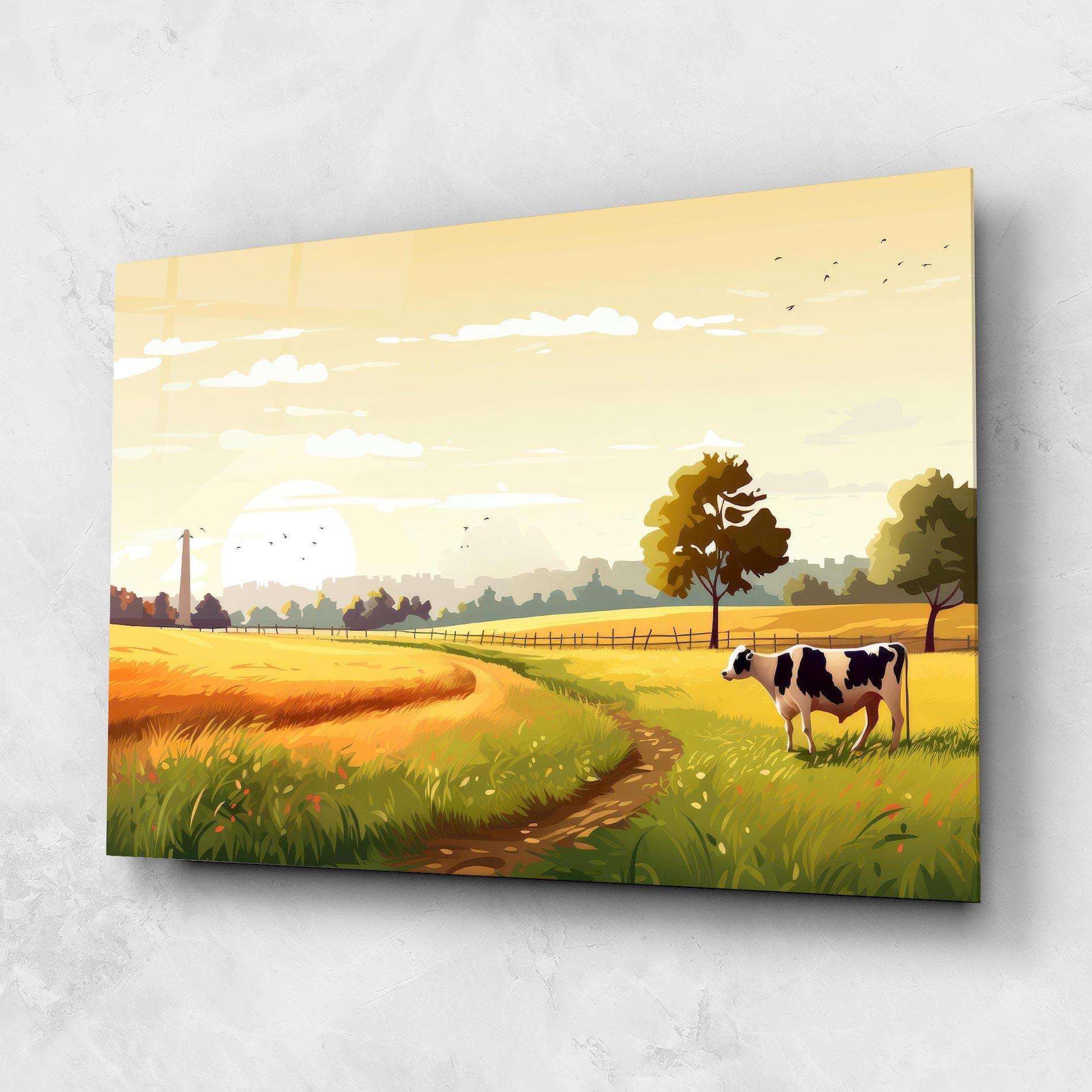 Tablou Sticla Grazing Farm mockup 1