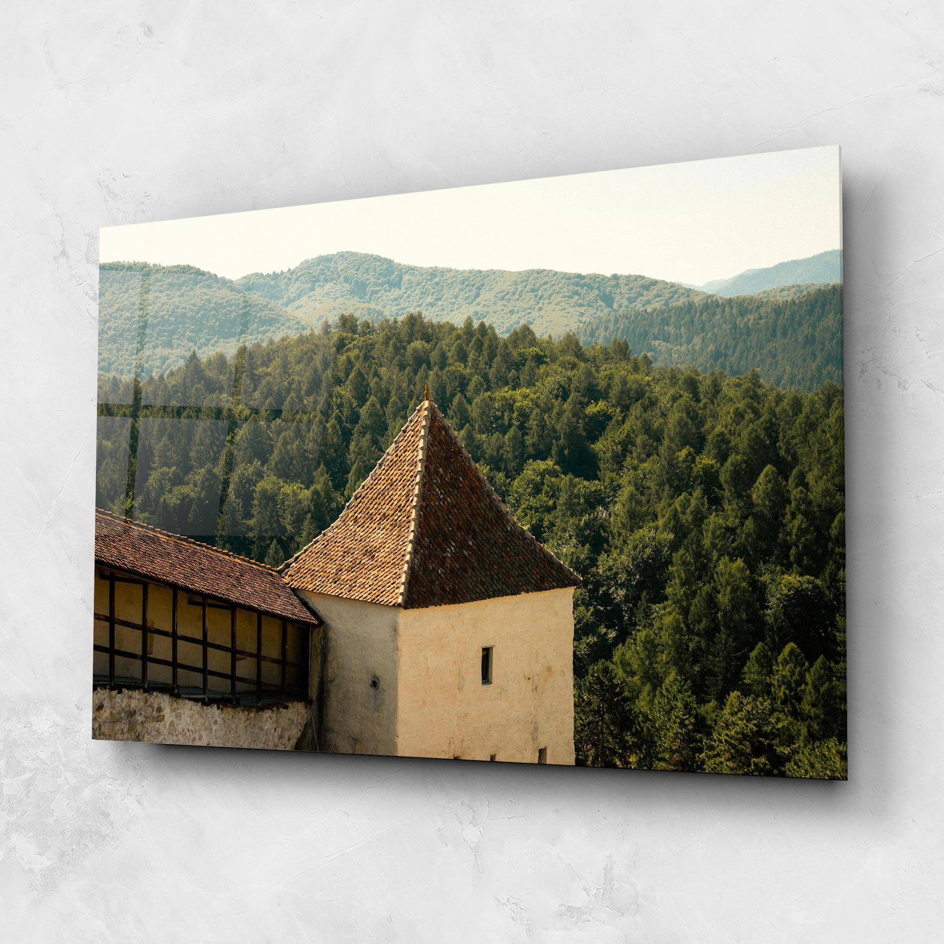 Tablou Sticla Mountain Church mockup 1