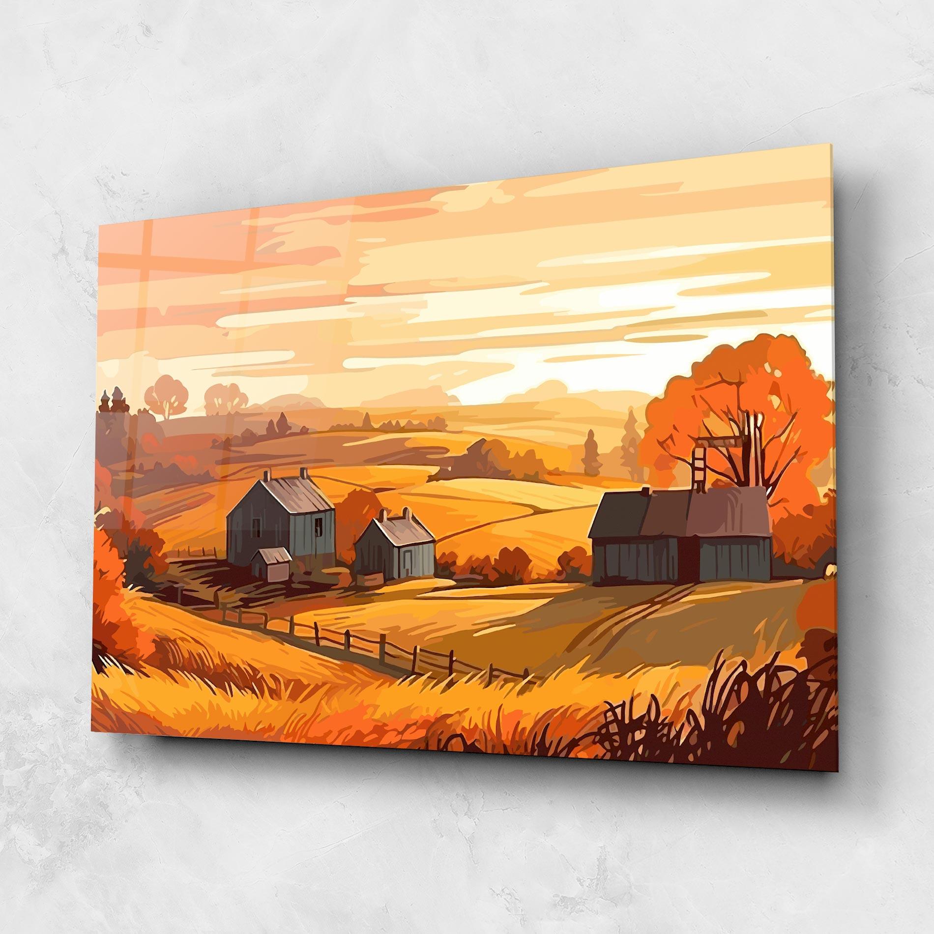 Tablou Sticla Orange Countryside mockup 1