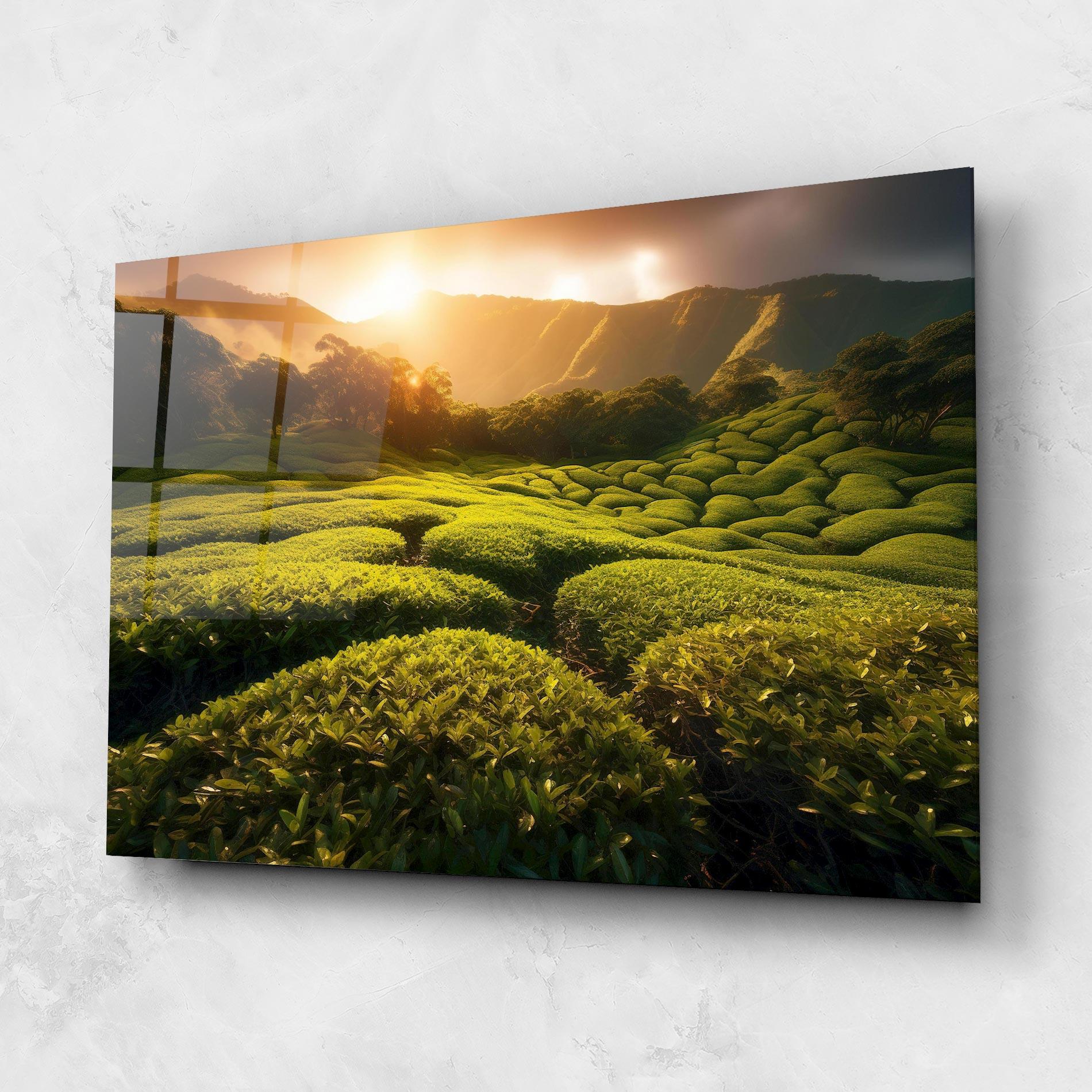 Tablou Sticla Tea Fields mockup 1