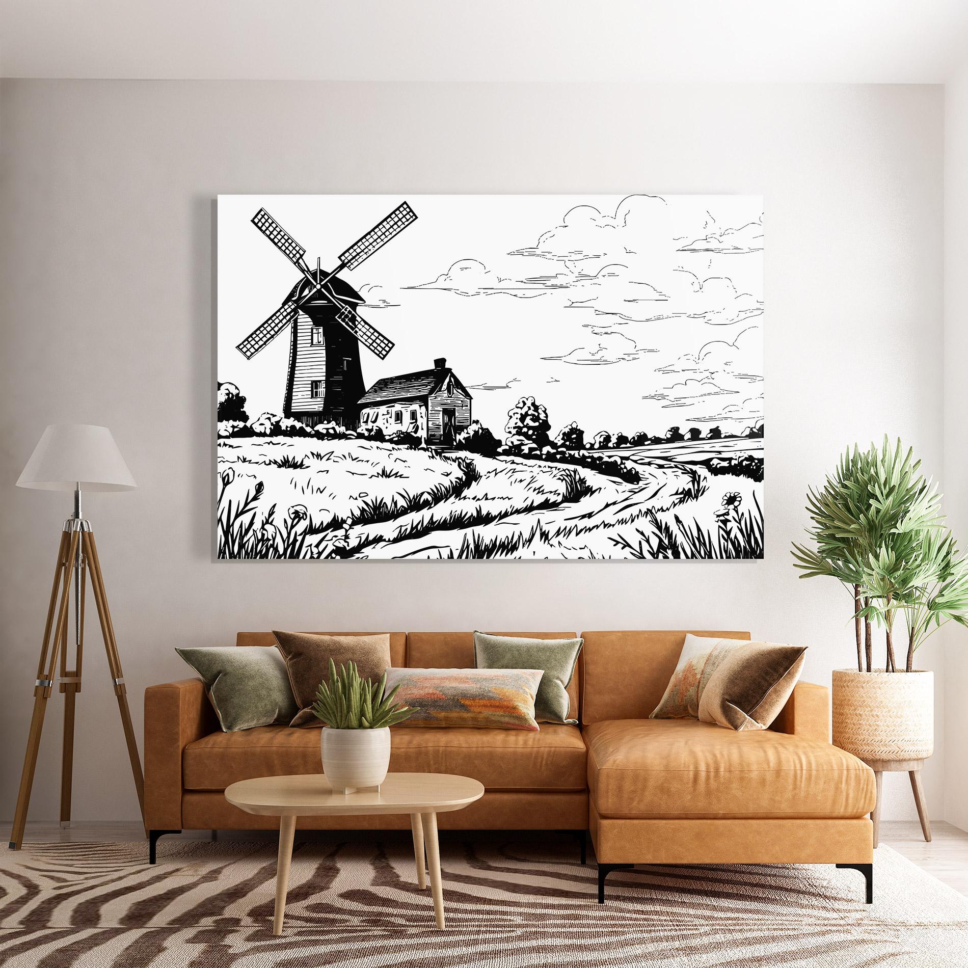 Tablou Sticla Black Line Wheat mockup 7