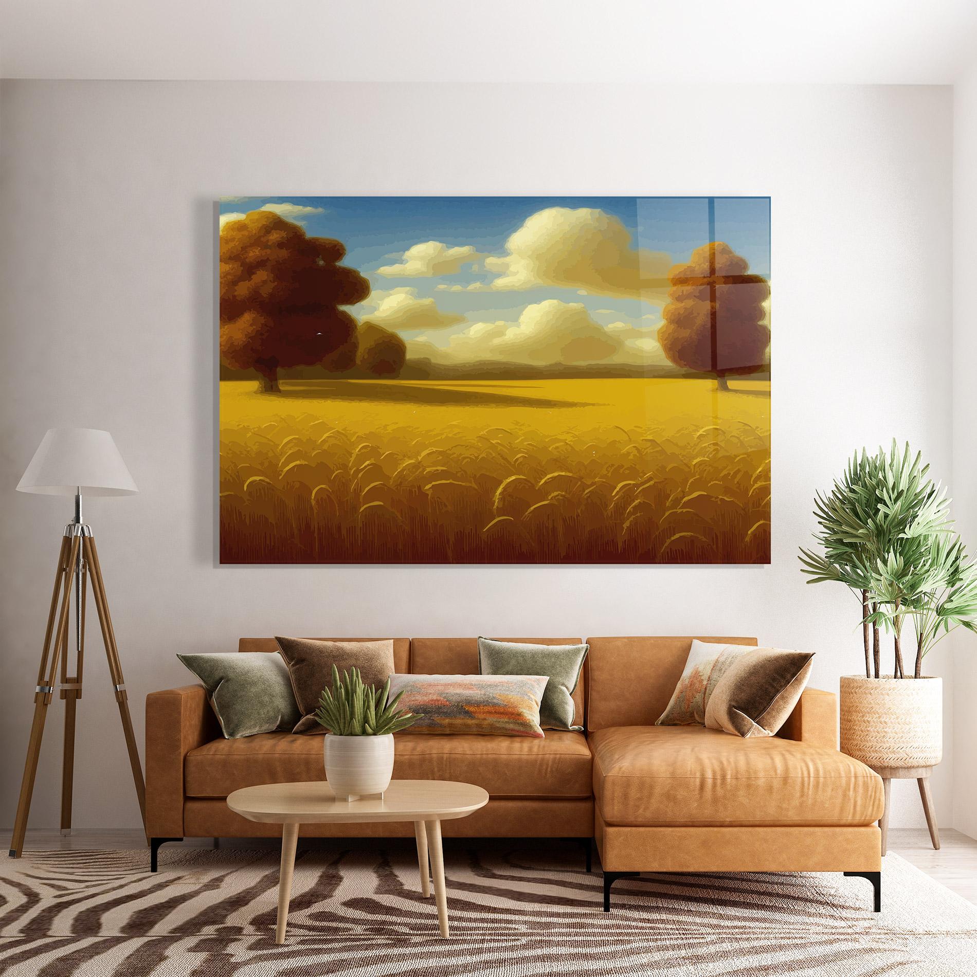 Tablou Sticla Cloud Rural Yellow mockup 7