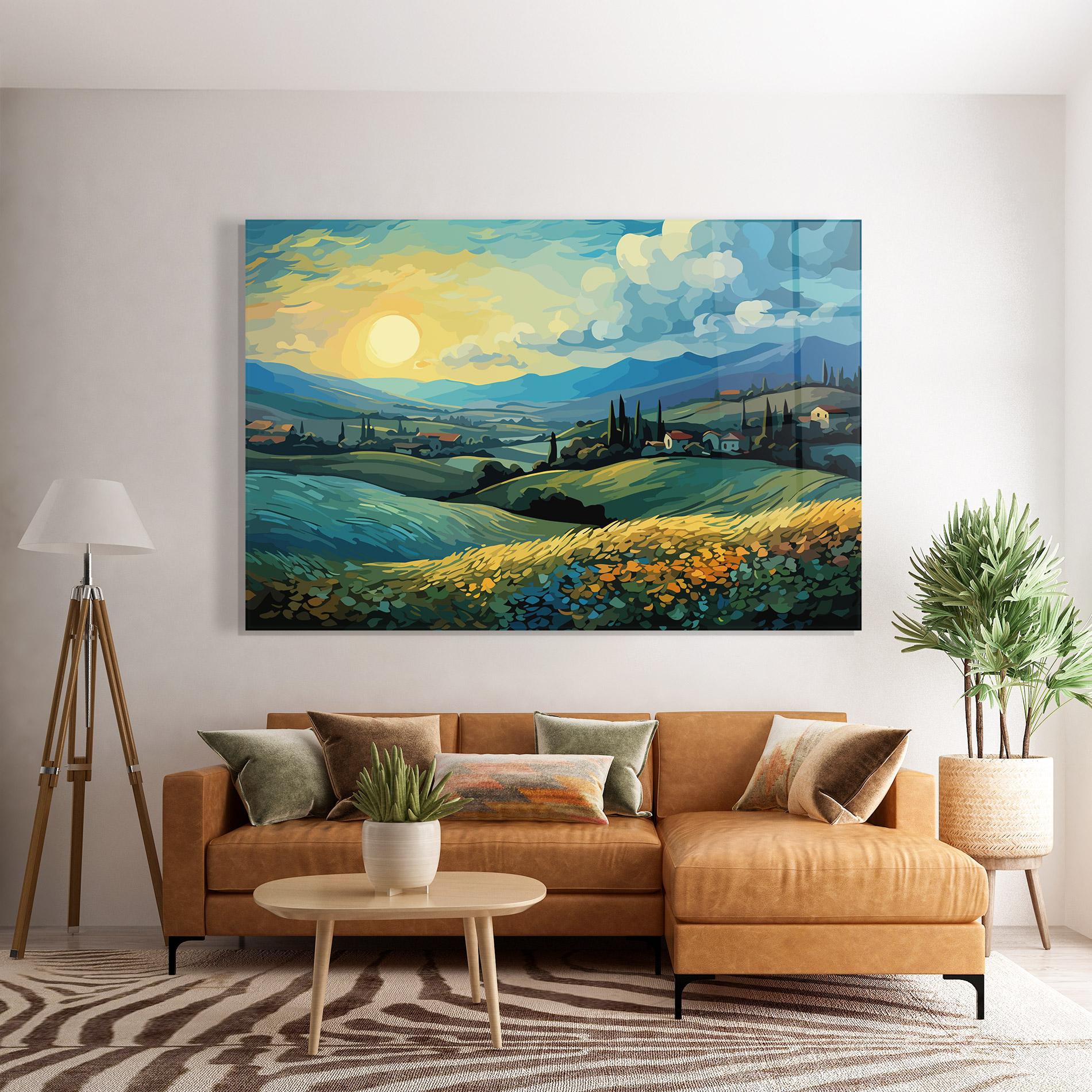 Tablou Sticla Fantasy Blue View mockup 7