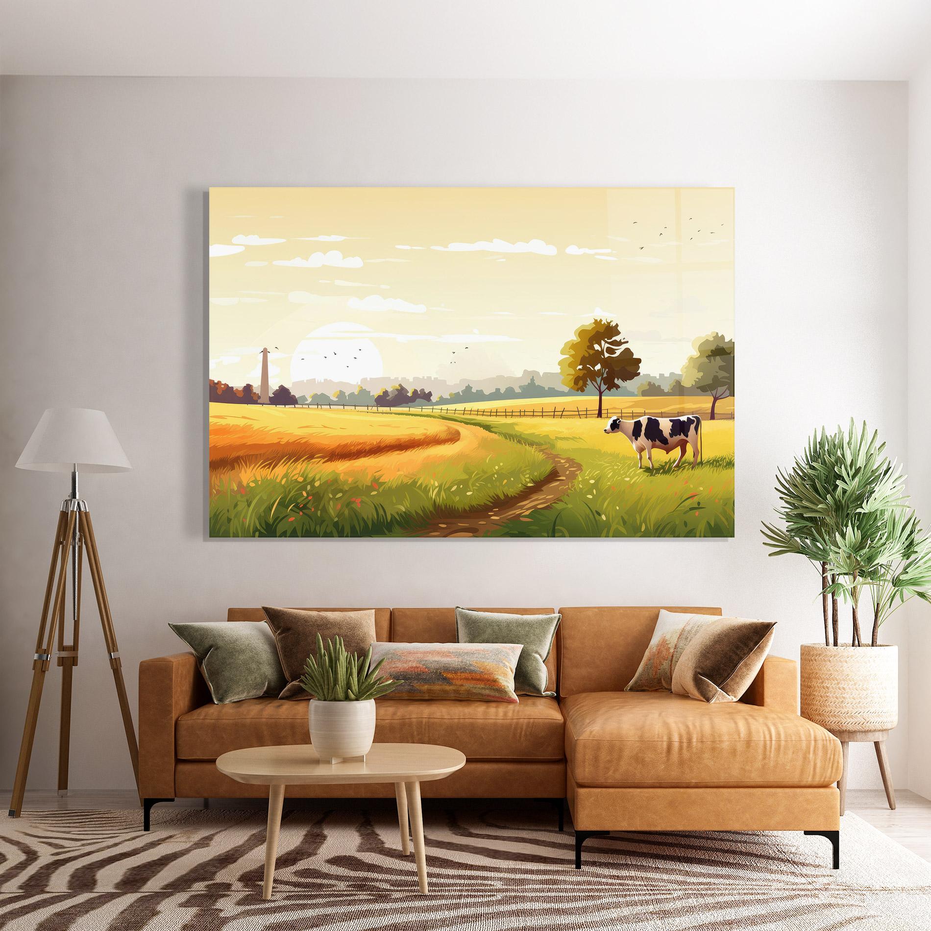 Tablou Sticla Grazing Farm mockup 7