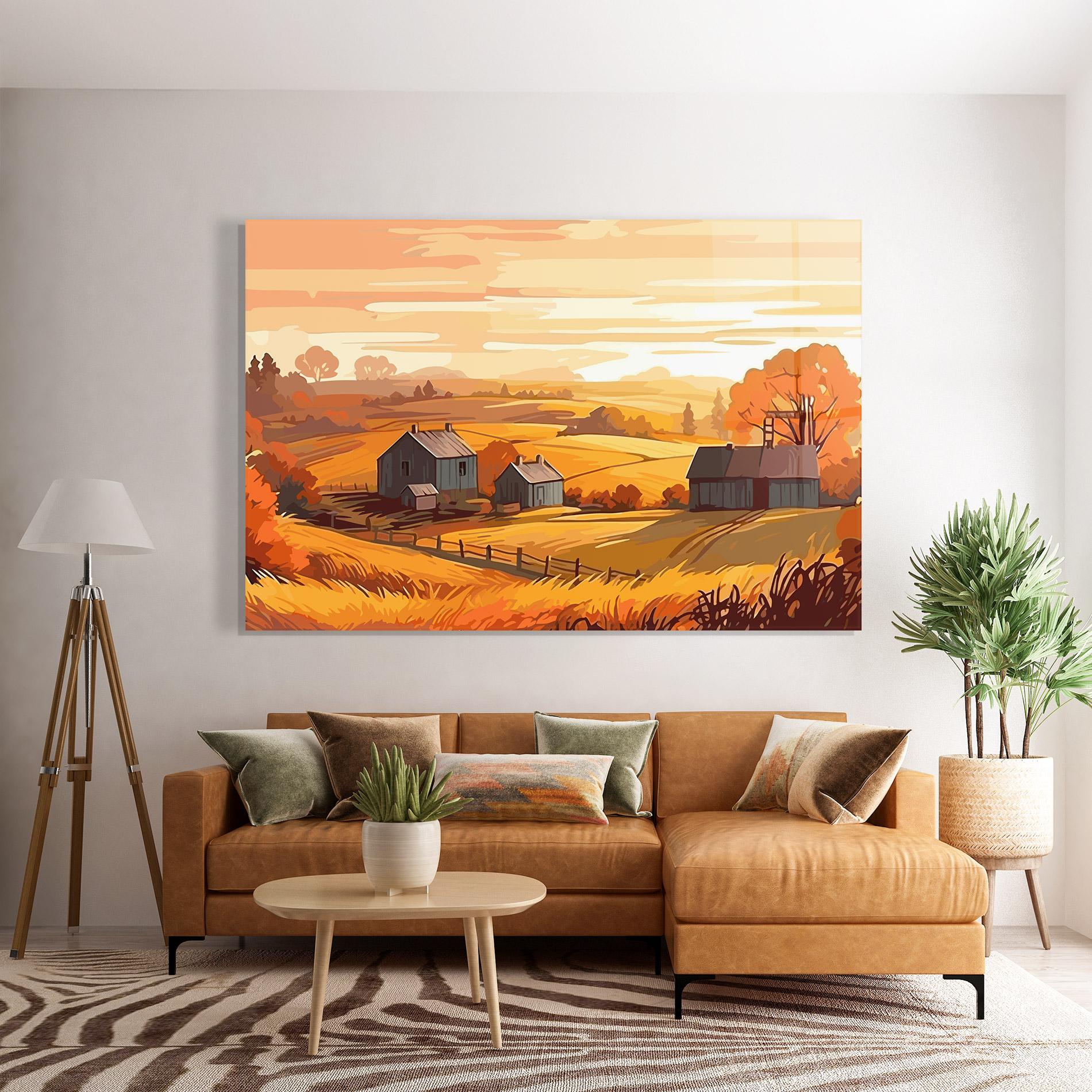 Tablou Sticla Orange Countryside mockup 7