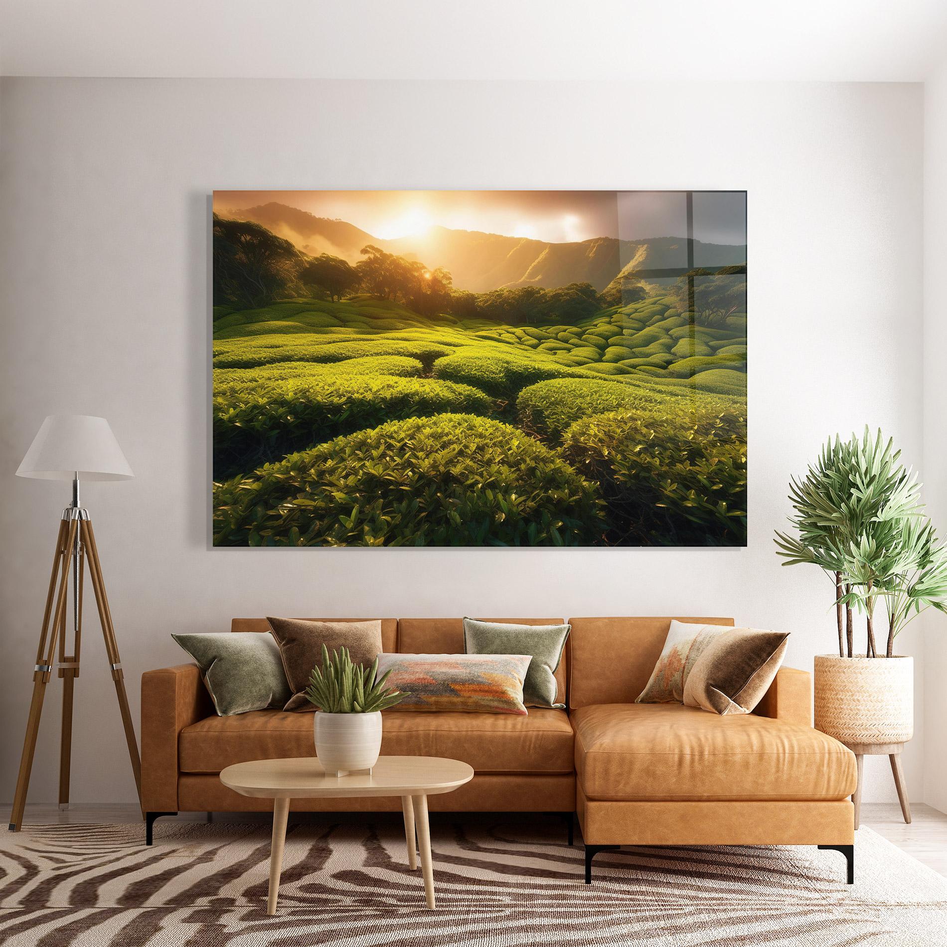 Tablou Sticla Tea Fields mockup 7