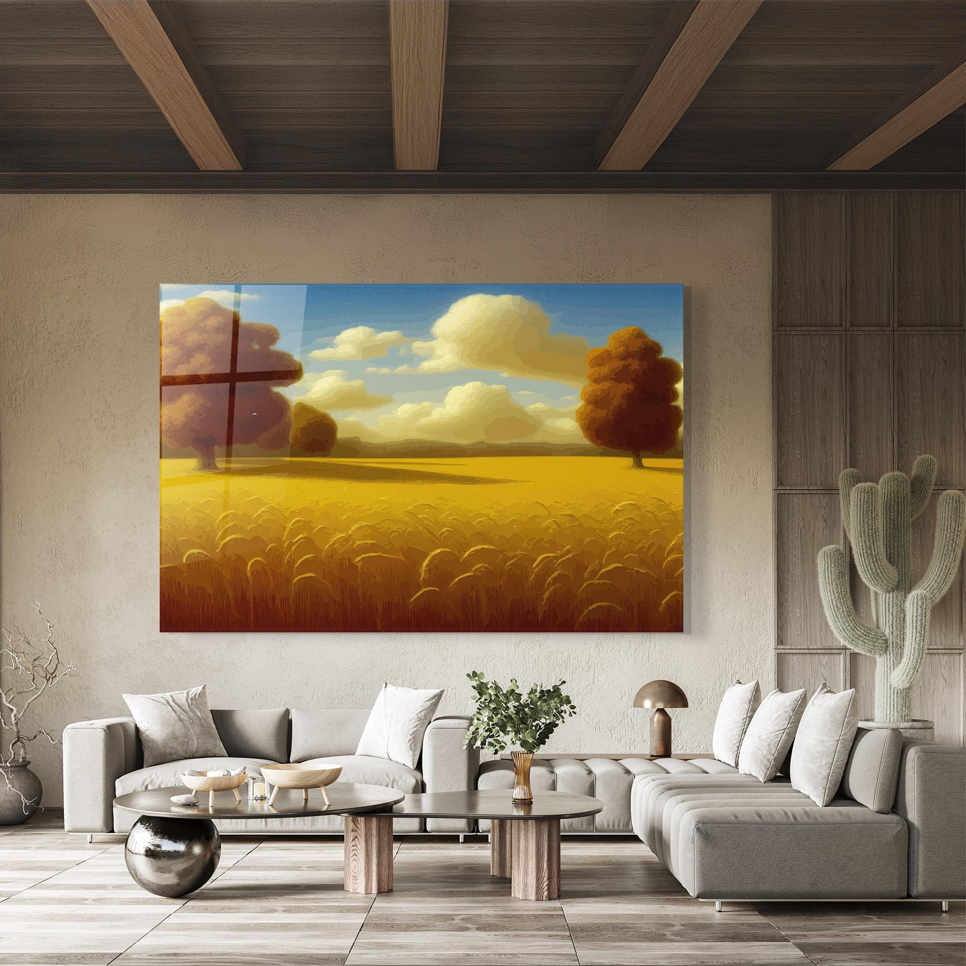 Tablou Sticla Cloud Rural Yellow mockup 8