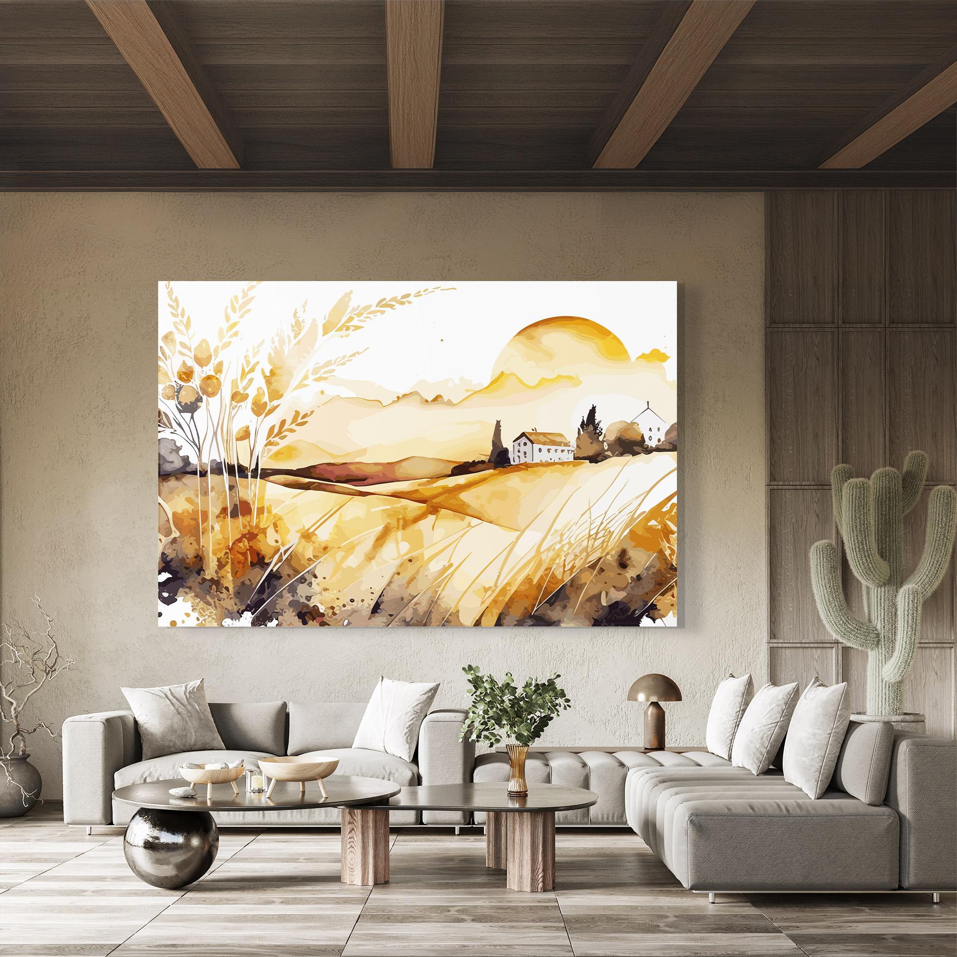 Tablou Sticla Crops Field mockup 8