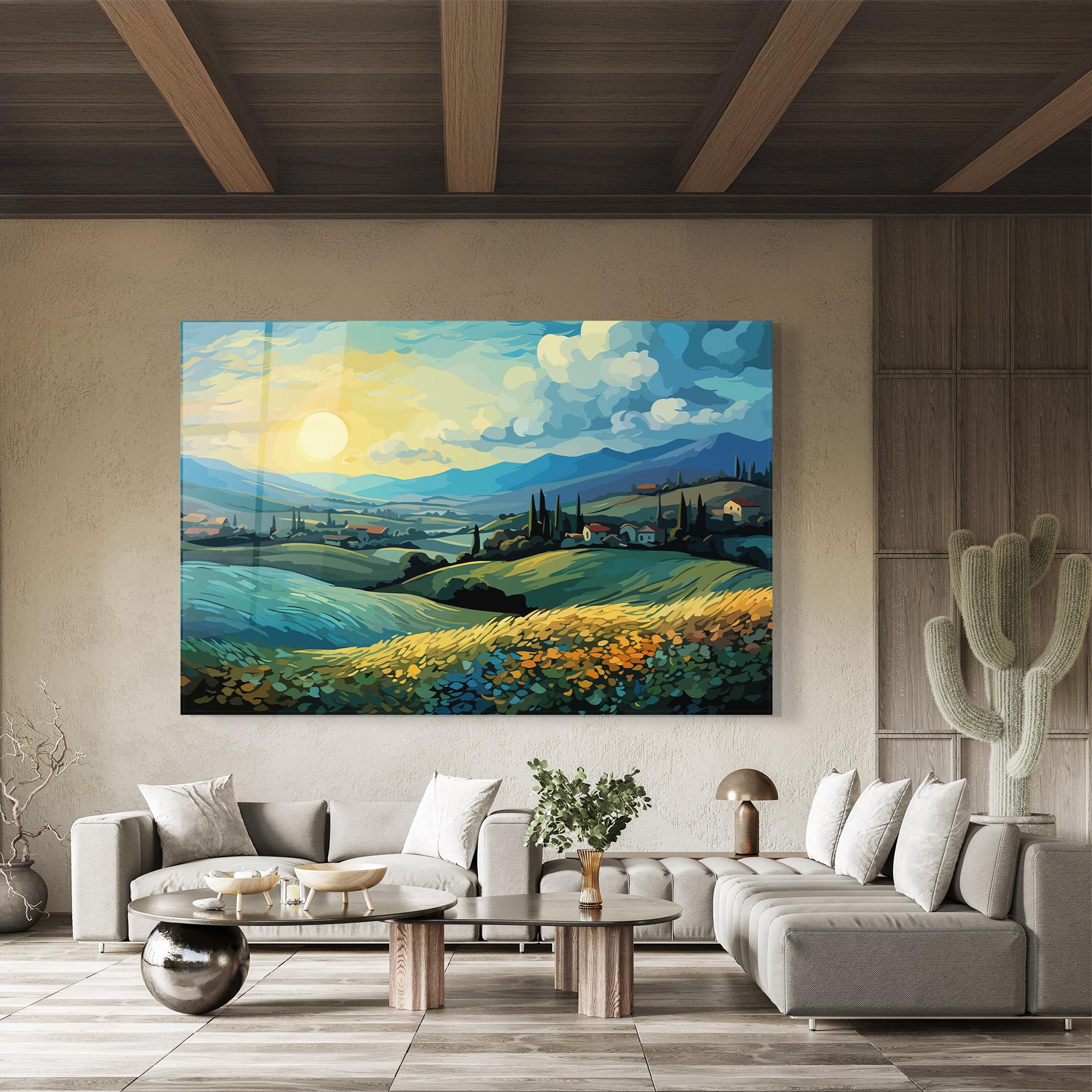 Tablou Sticla Fantasy Blue View mockup 8