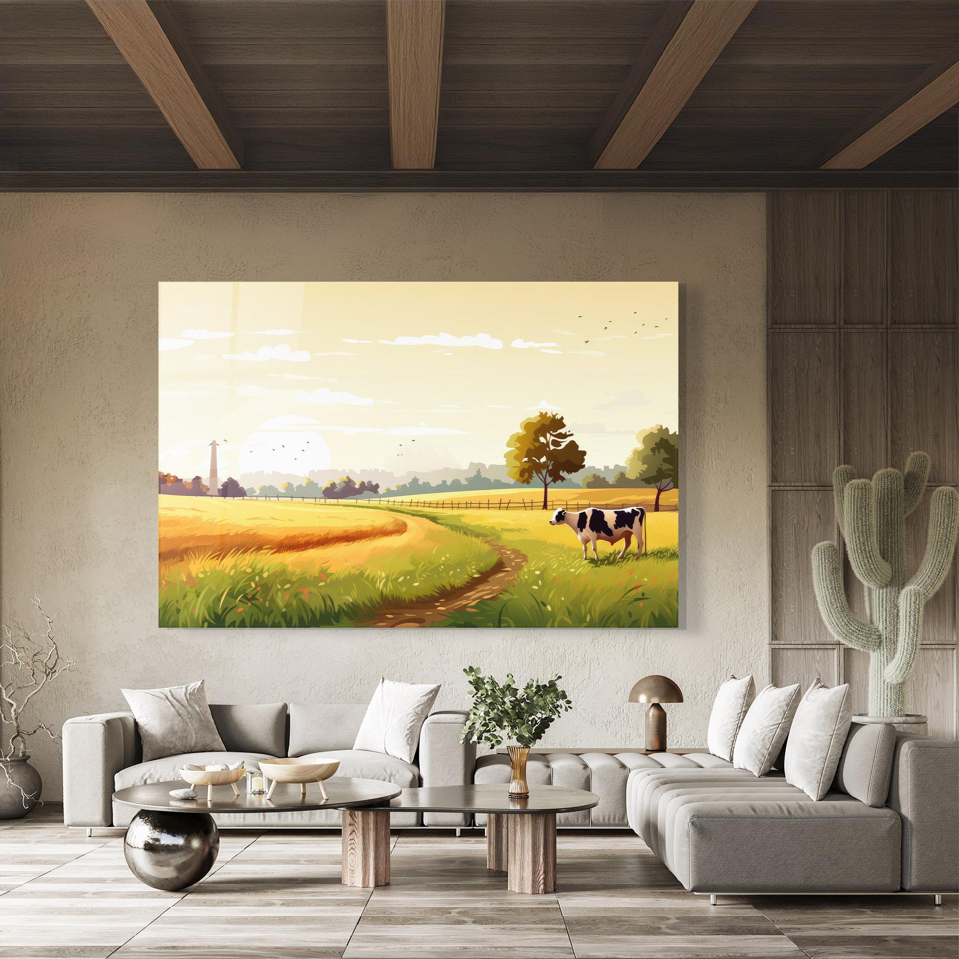Tablou Sticla Grazing Farm mockup 8