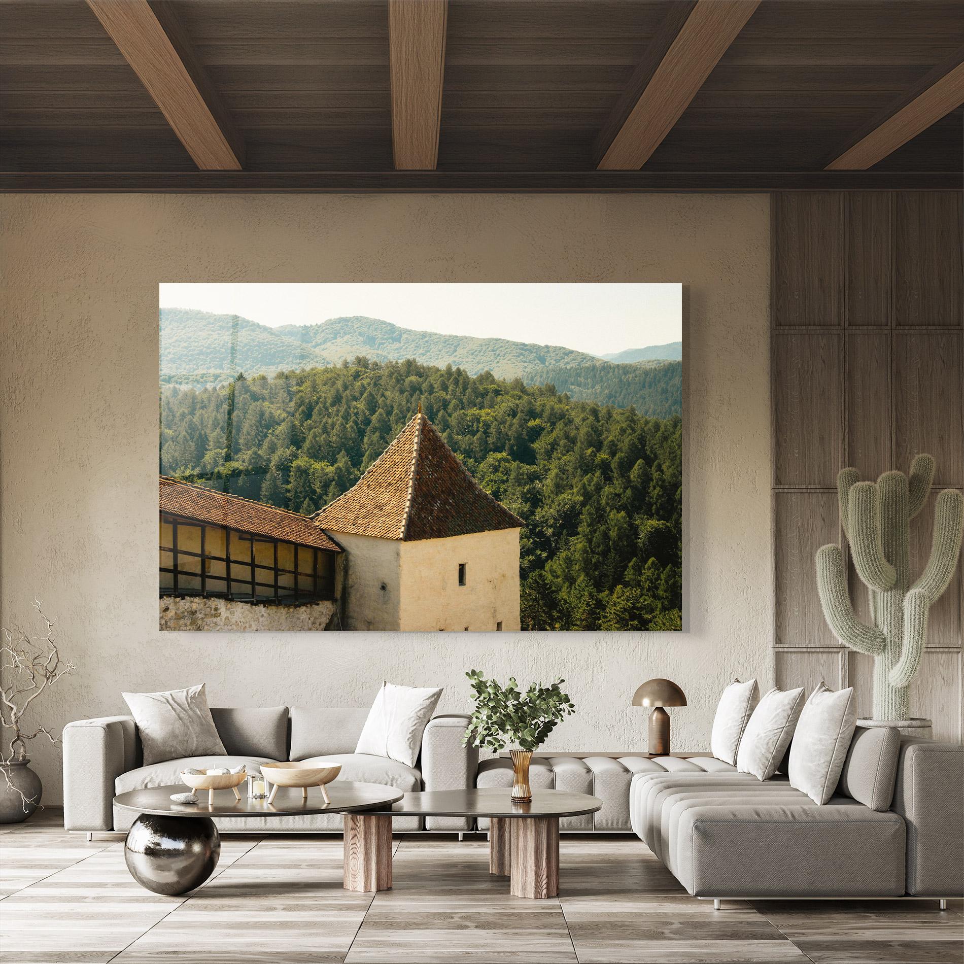 Tablou Sticla Mountain Church mockup 8