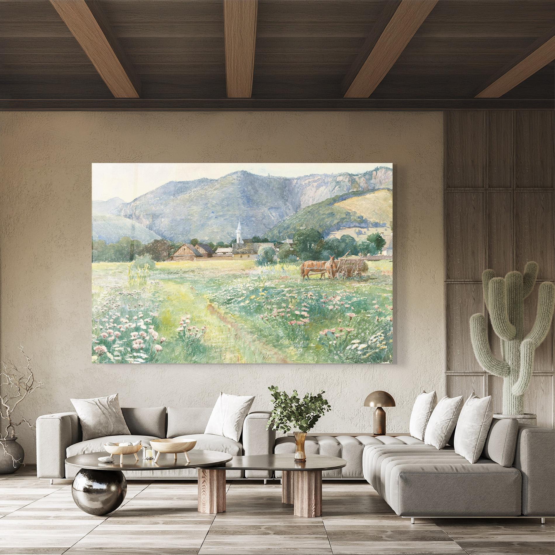 Tablou Sticla Rural Painting Art mockup 8