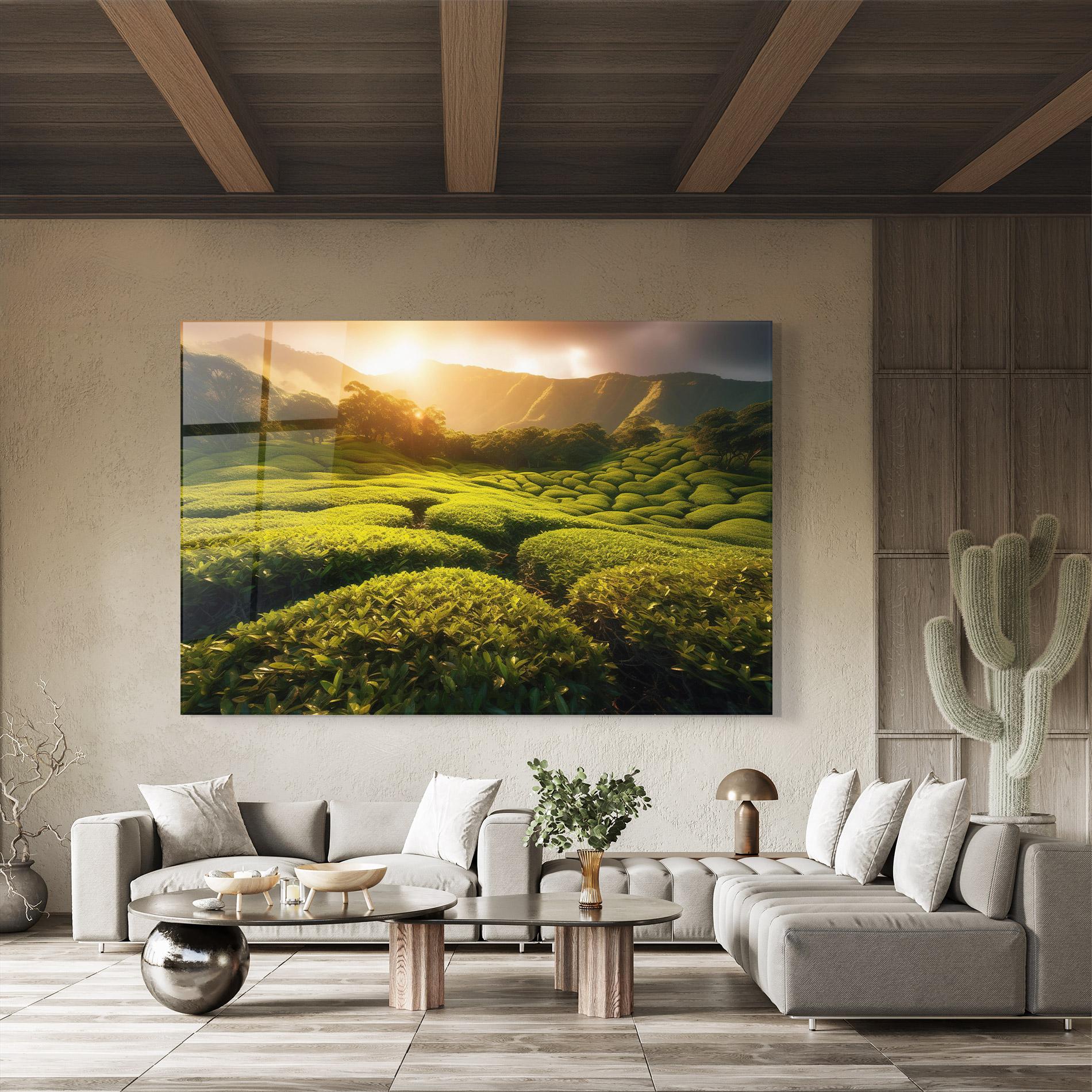 Tablou Sticla Tea Fields mockup 8