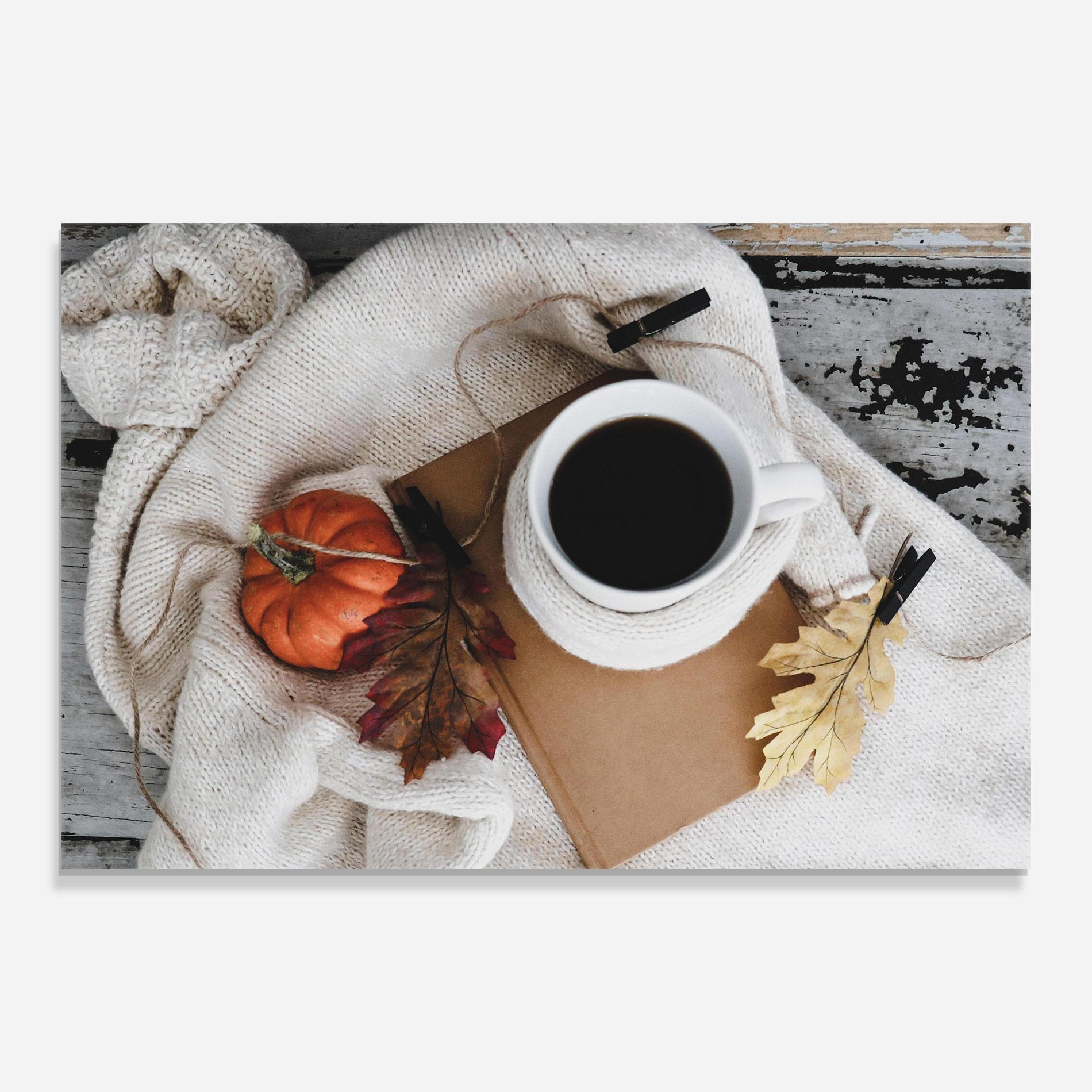 Tablou Sticla Autumn Coffee mockup 0