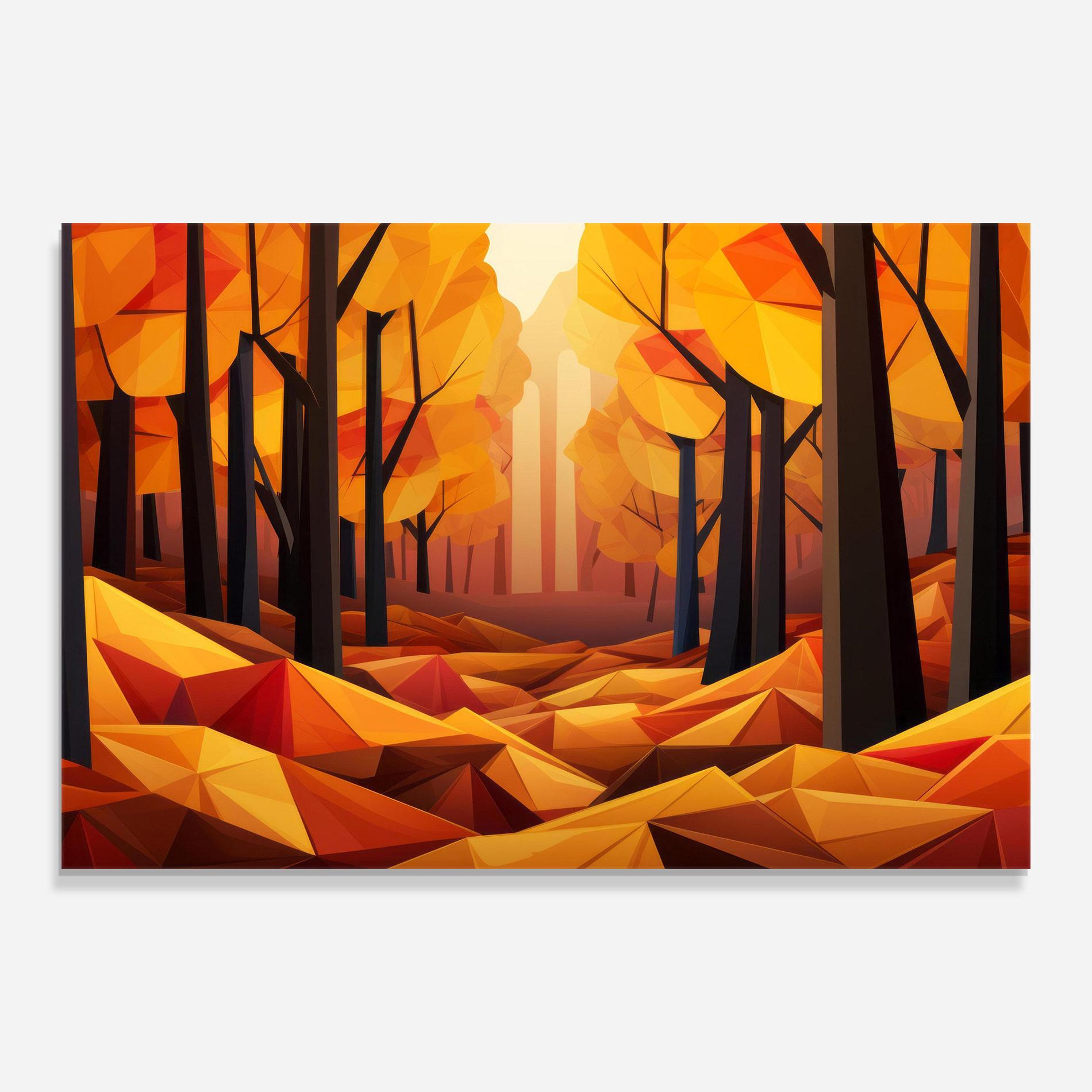 Tablou Sticla Autumn Shapes mockup 0