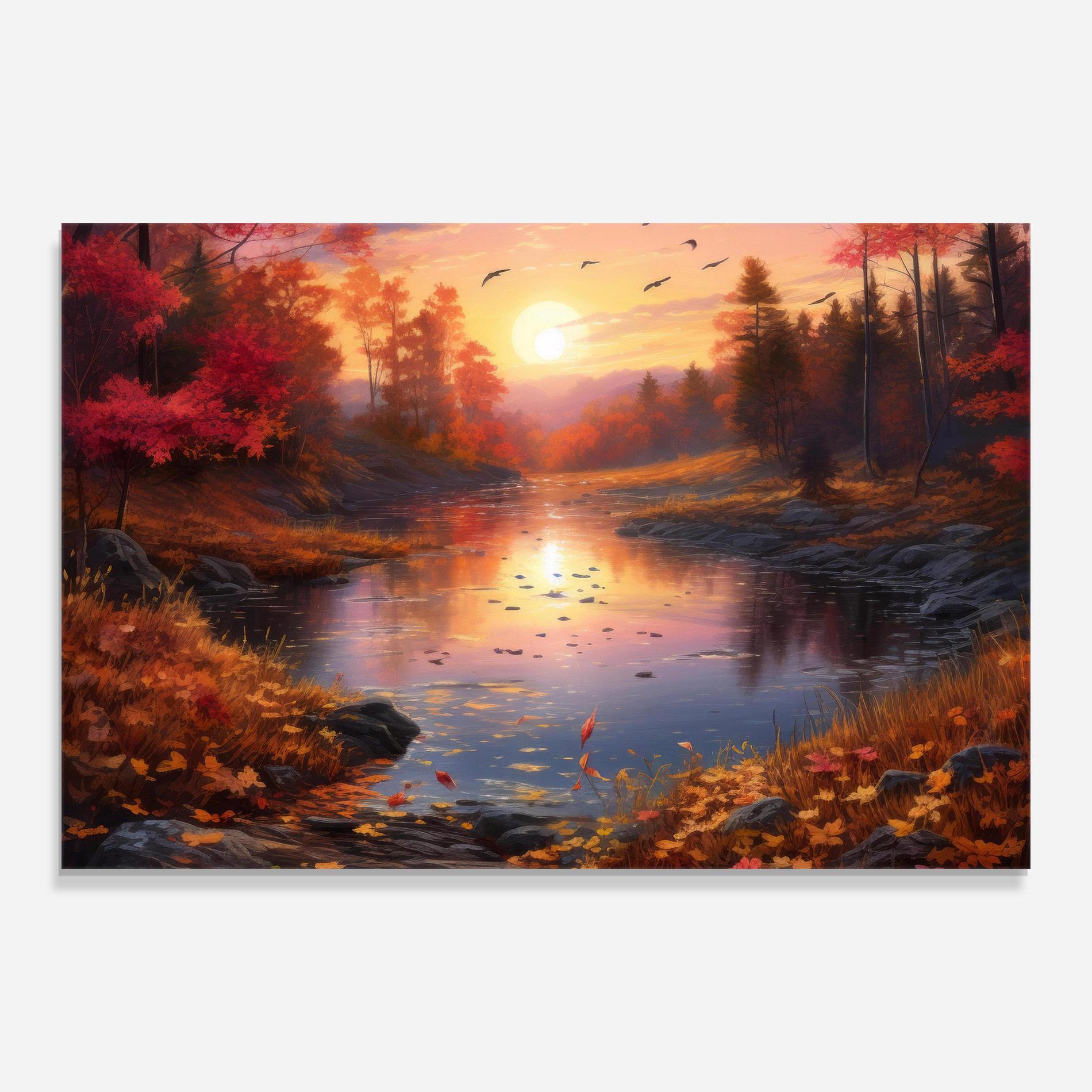 Tablou Sticla Autumn Sunset mockup 0