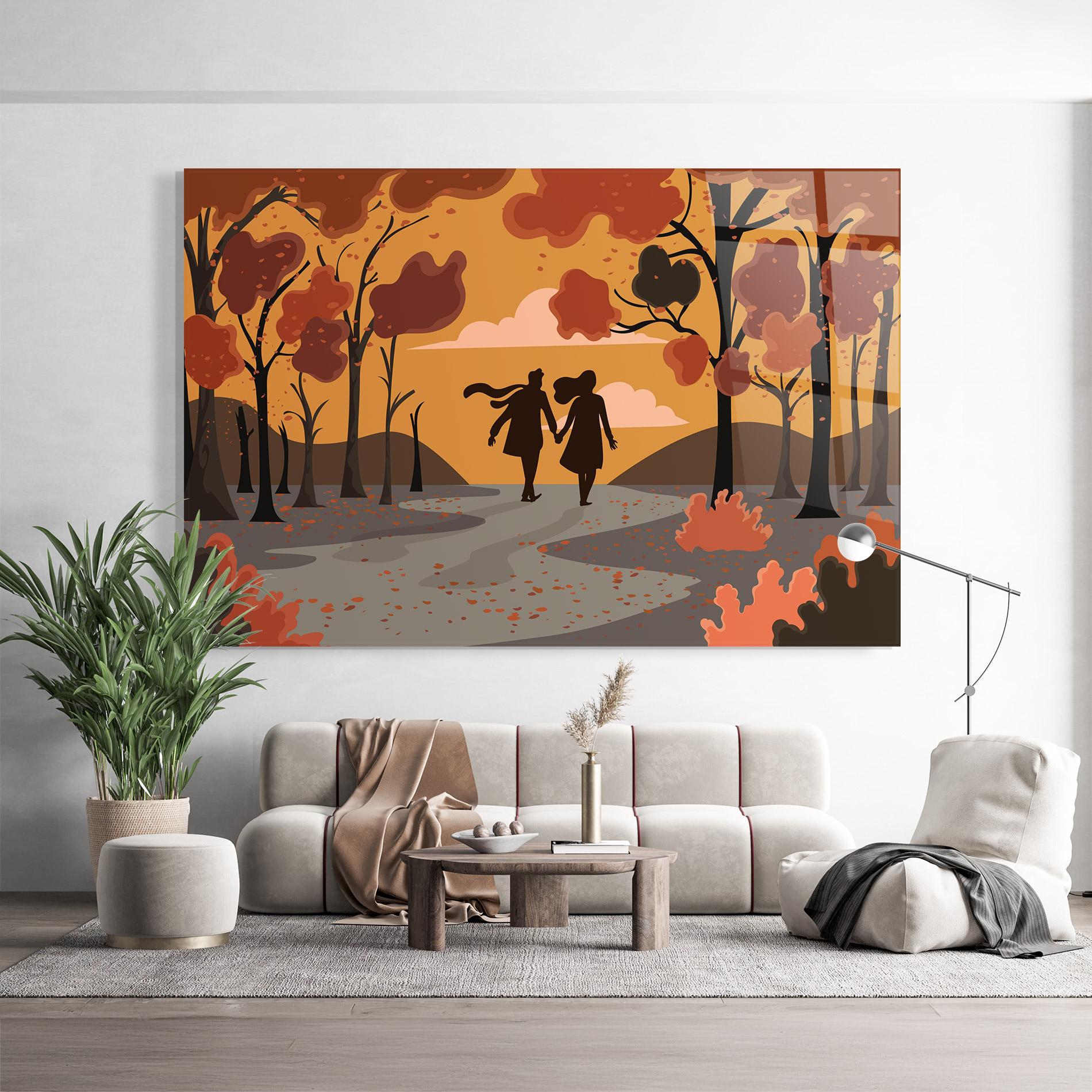 Tablou Sticla Autumn Couple mockup 9