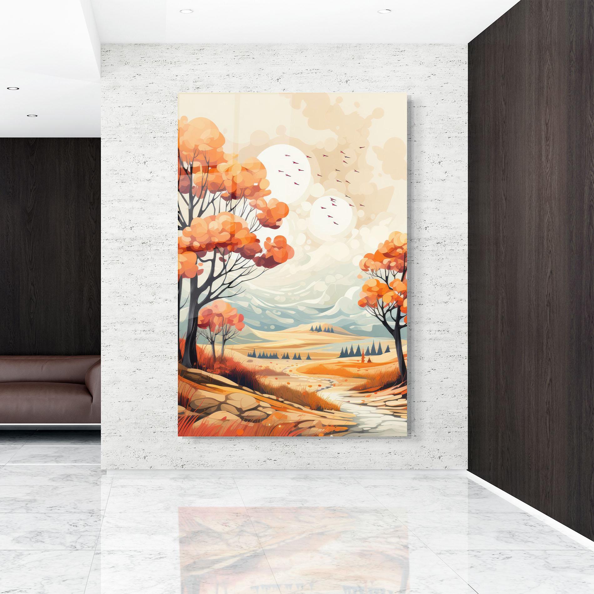 Tablou Sticla Autumn Tree Painting mockup 9