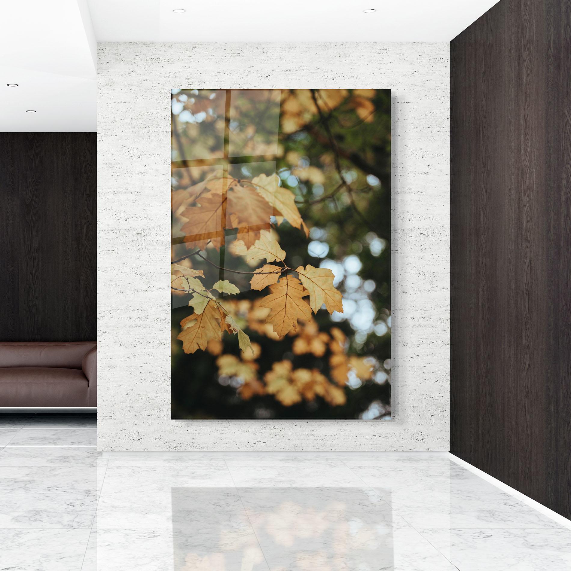 Tablou Sticla Brown Leaves mockup 9