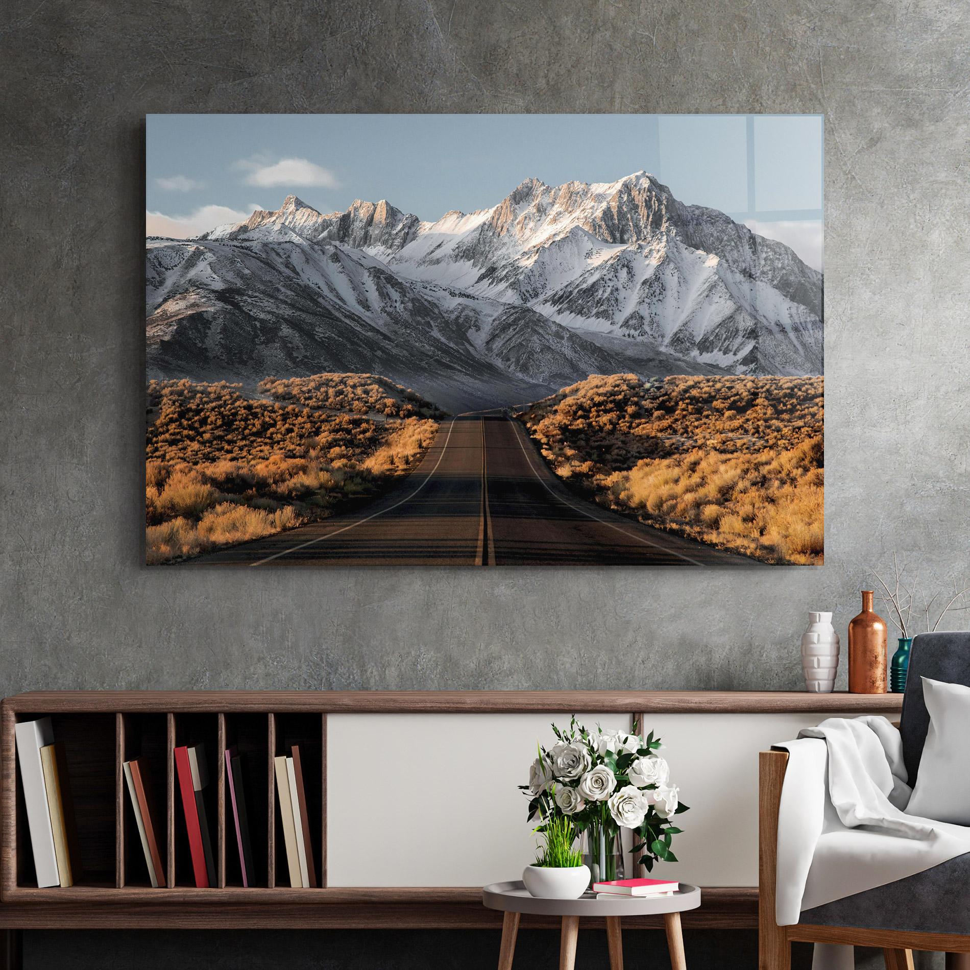 Tablou Sticla Autumn Mountain View mockup 2