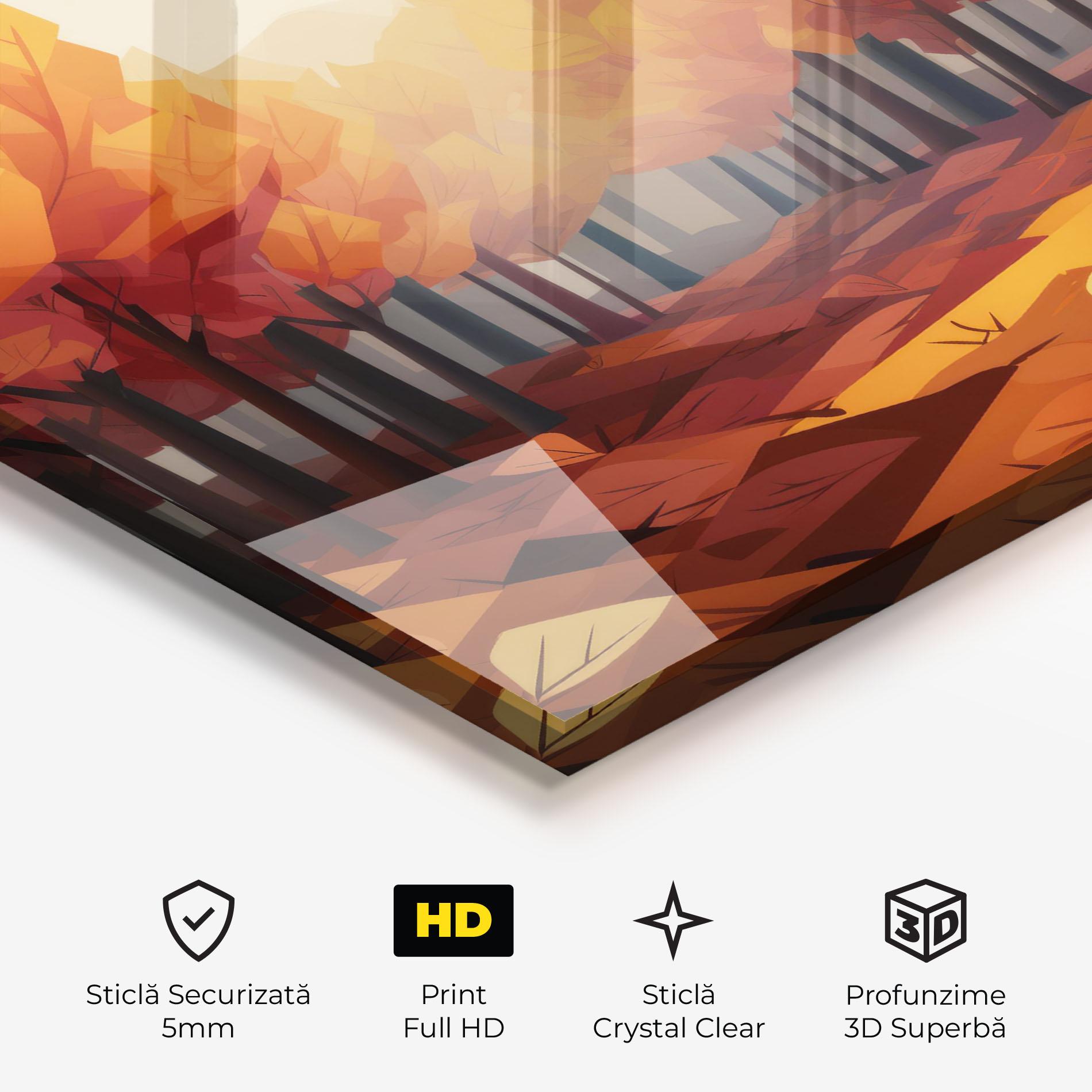 Tablou Sticla Autumn Forest View mockup 3