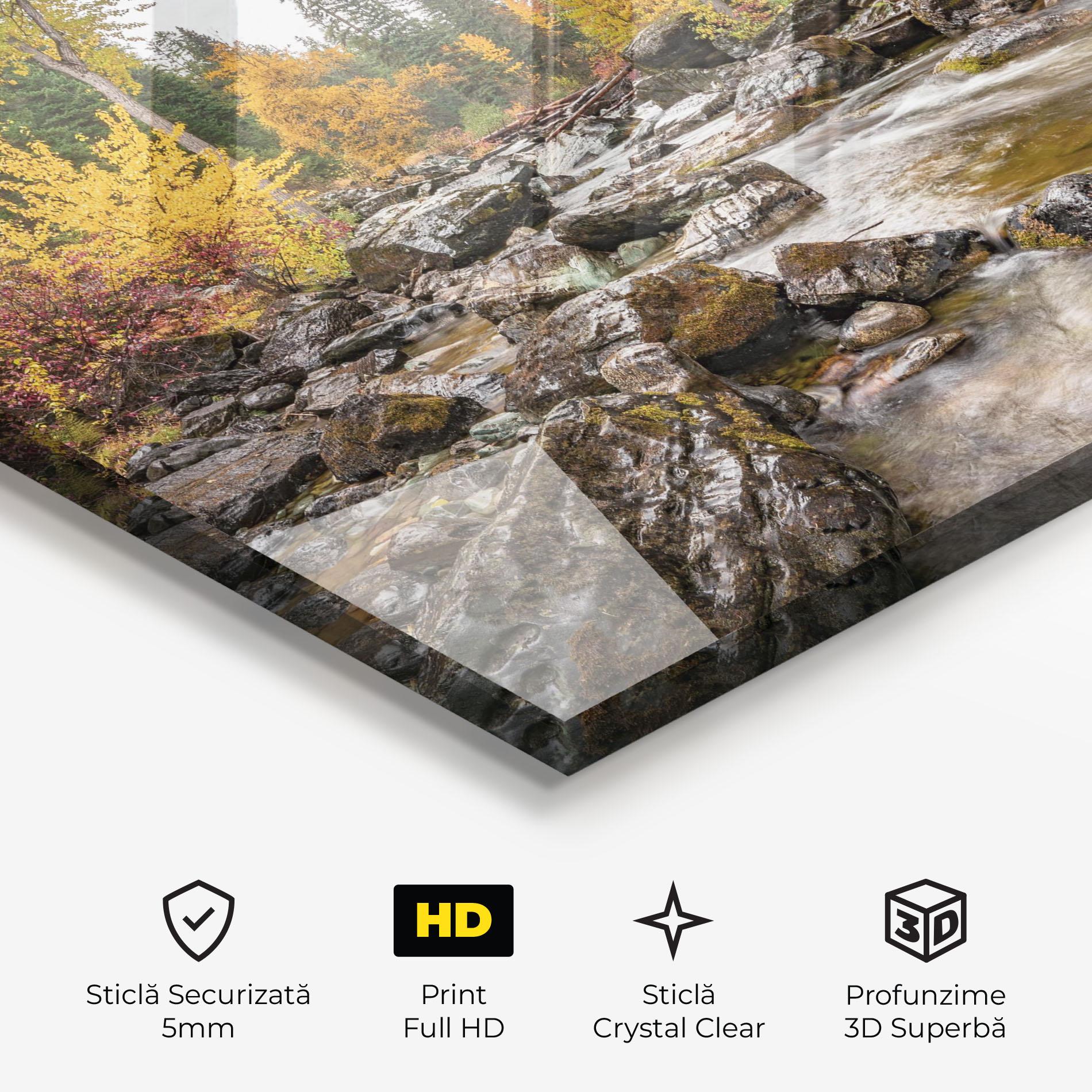 Tablou Sticla Autumn Stream mockup 3