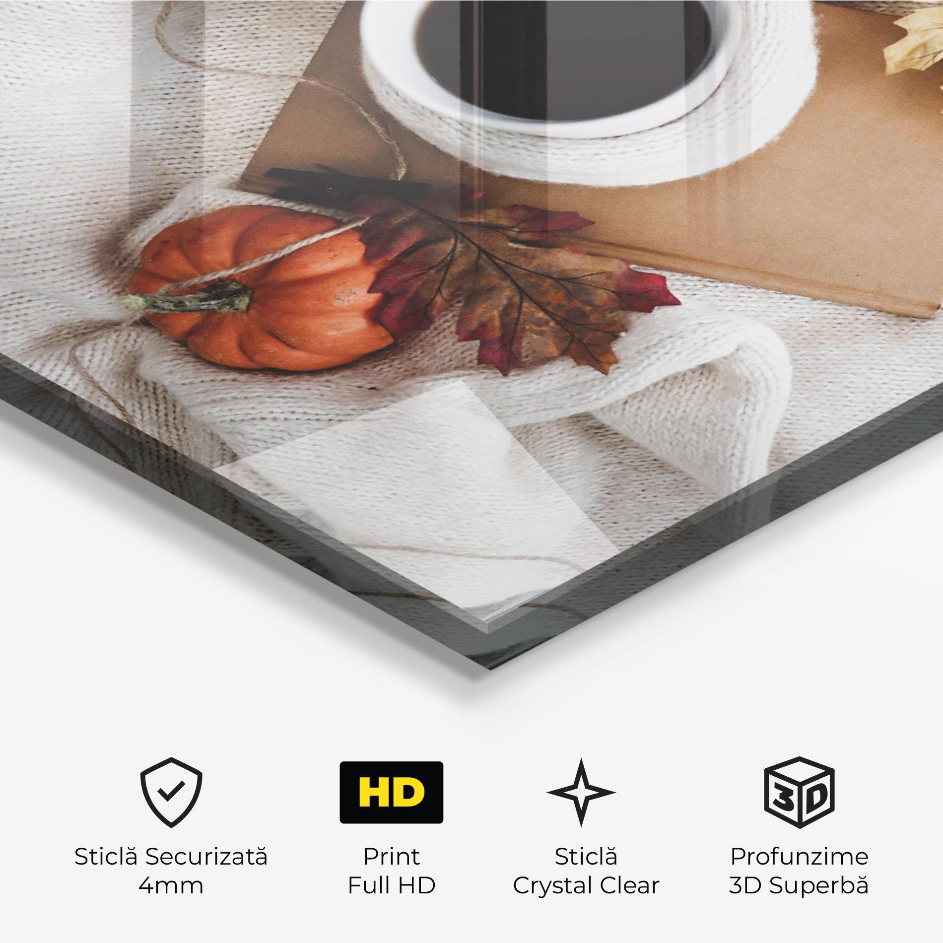 Tablou Sticla Autumn Coffee mockup 3