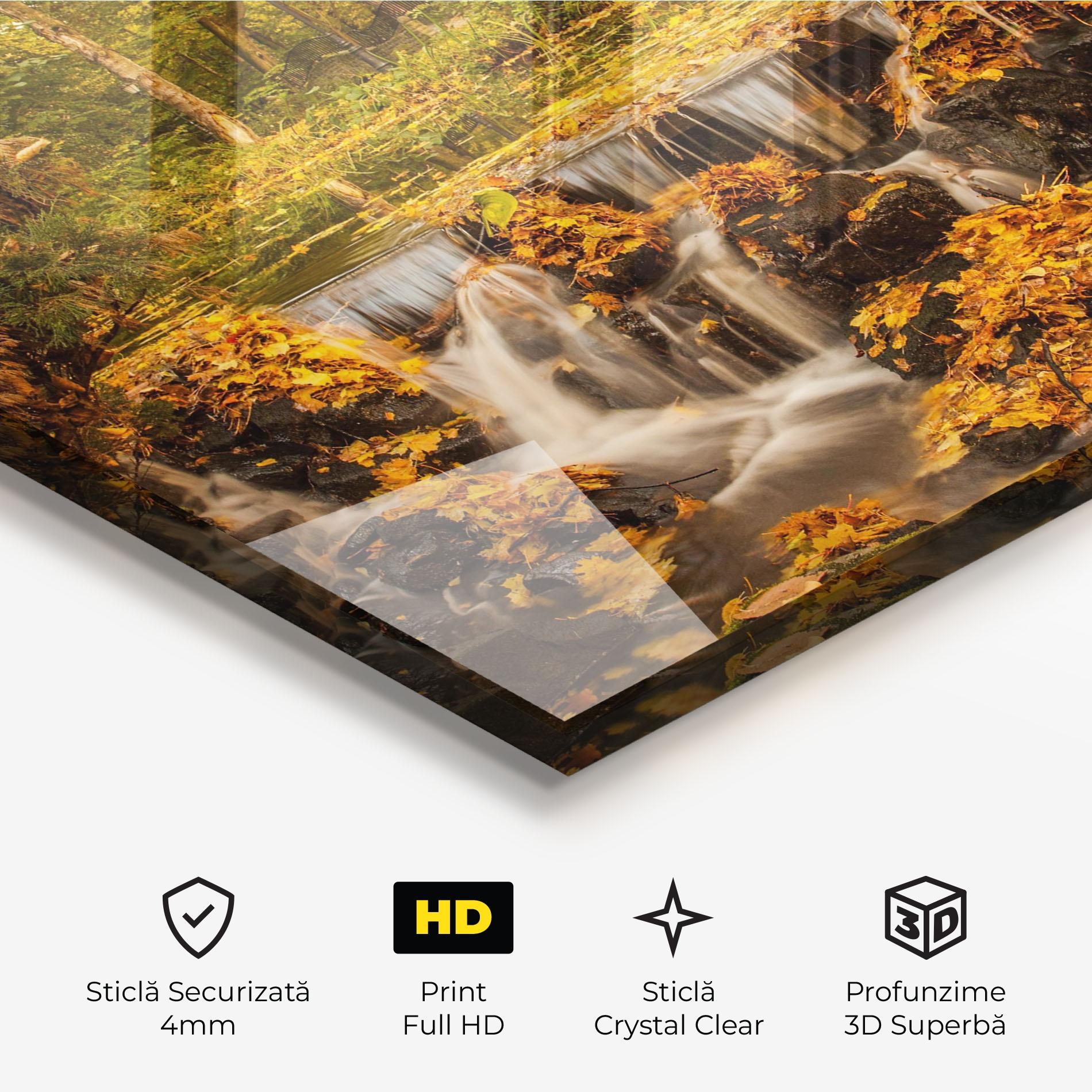 Tablou Sticla Autumn Waterfall mockup 3