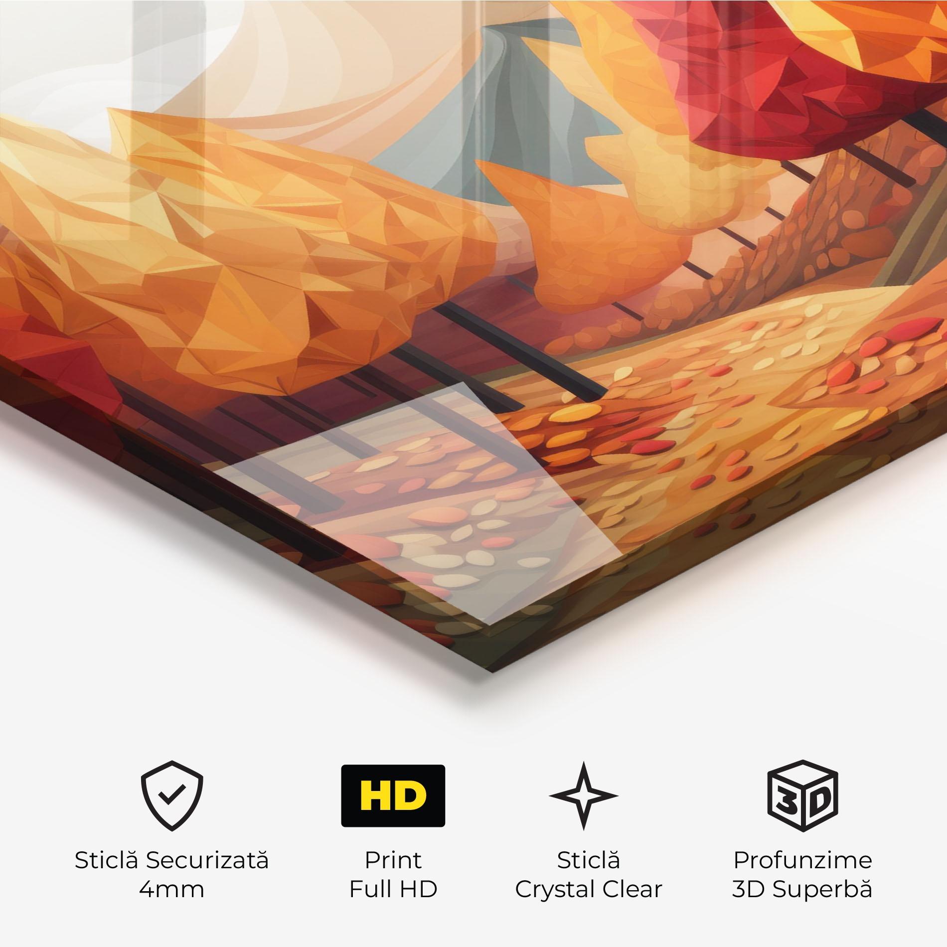 Tablou Sticla Colorful Trees Art mockup 3