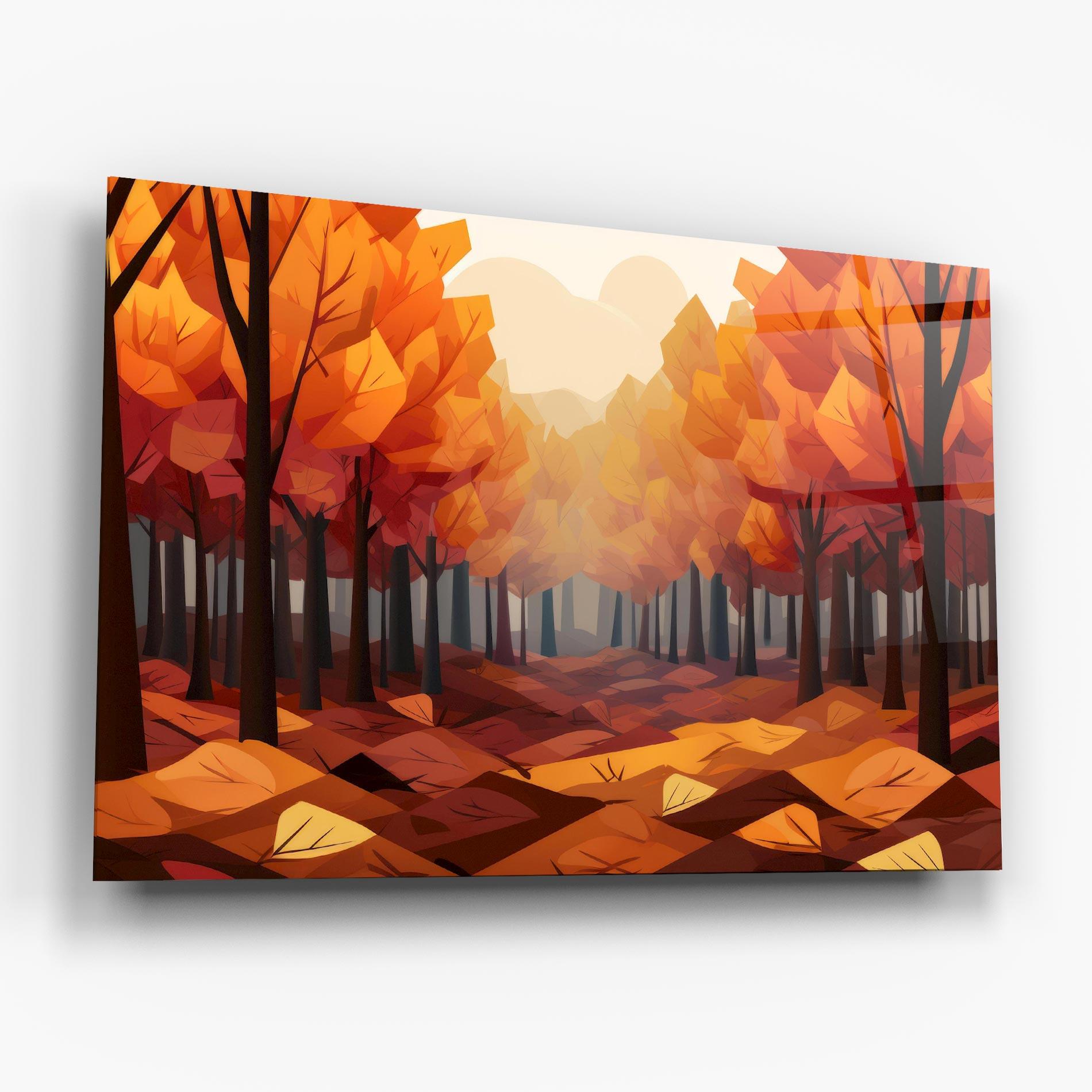 Tablou Sticla Autumn Forest View mockup 6