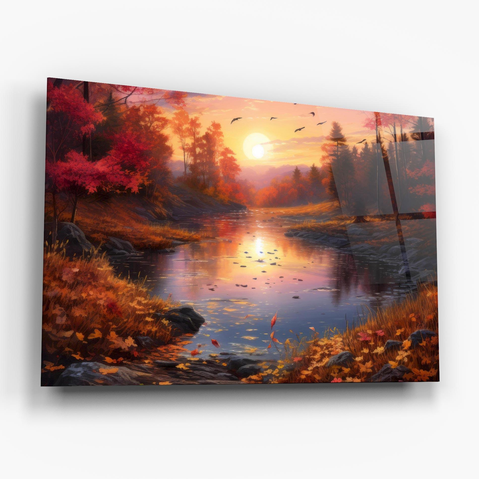 Tablou Sticla Autumn Sunset mockup 6