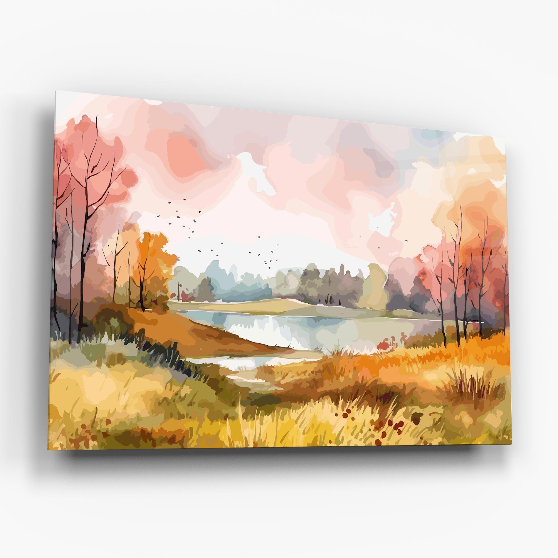 Tablou Sticla Autumn Watercolor mockup 6
