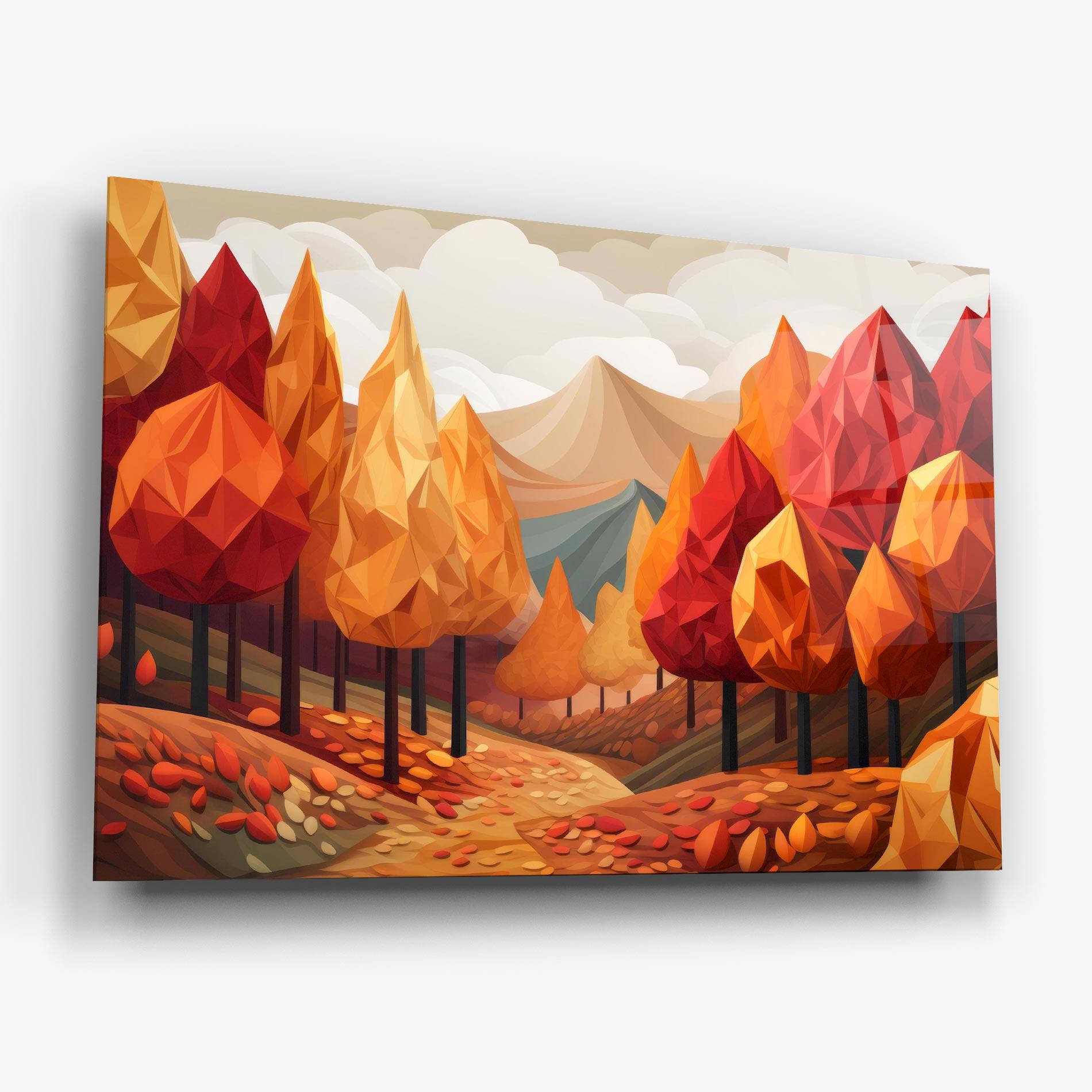 Tablou Sticla Colorful Trees Art mockup 6