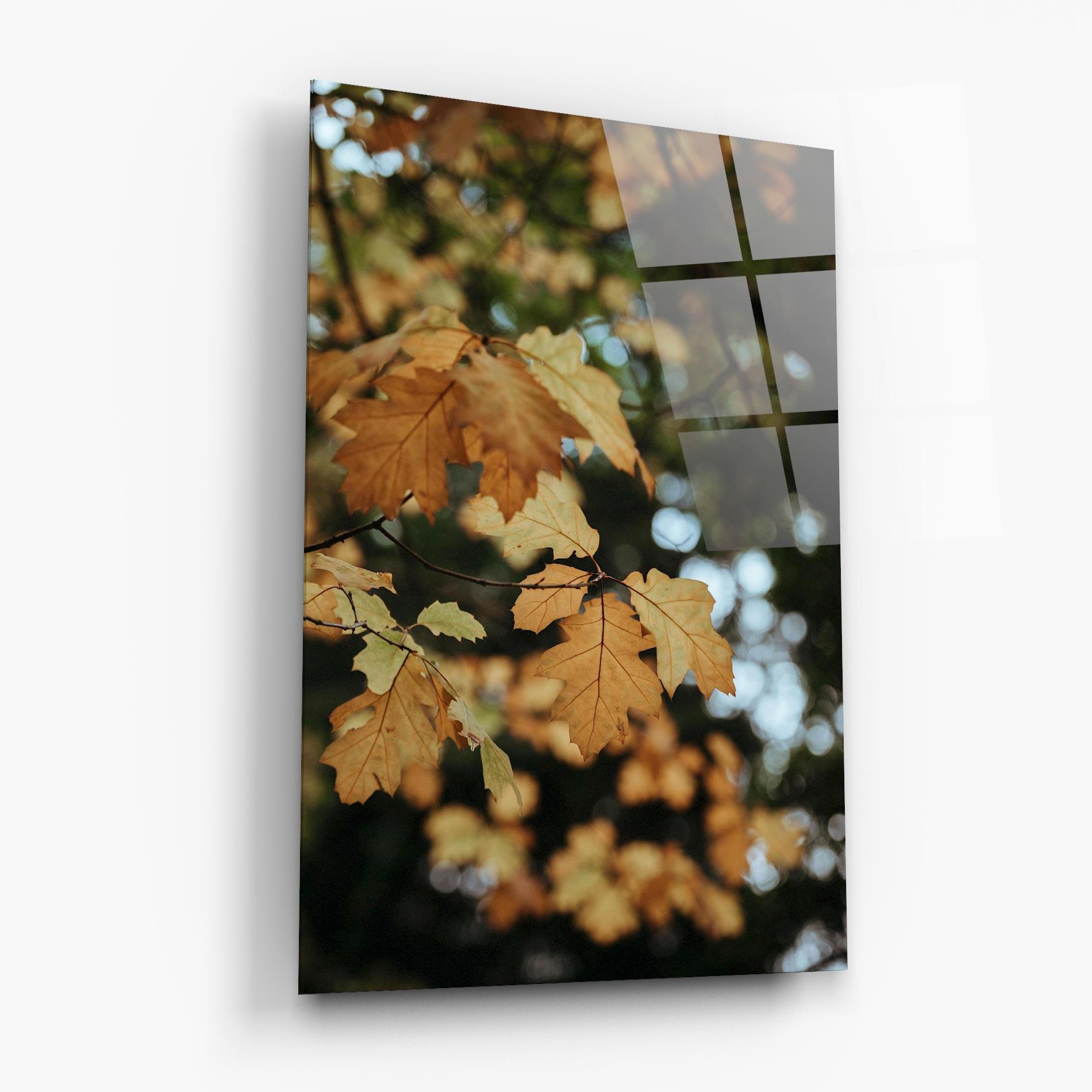 Tablou Sticla Brown Leaves mockup 6