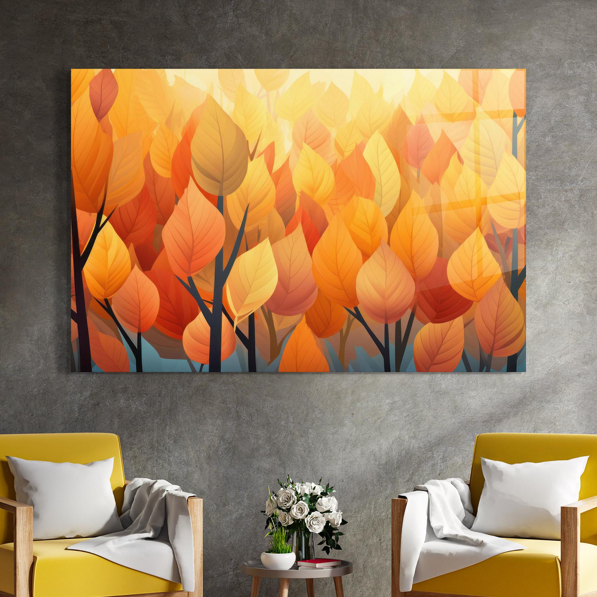 Tablou Sticla Autumn Leaves mockup 4