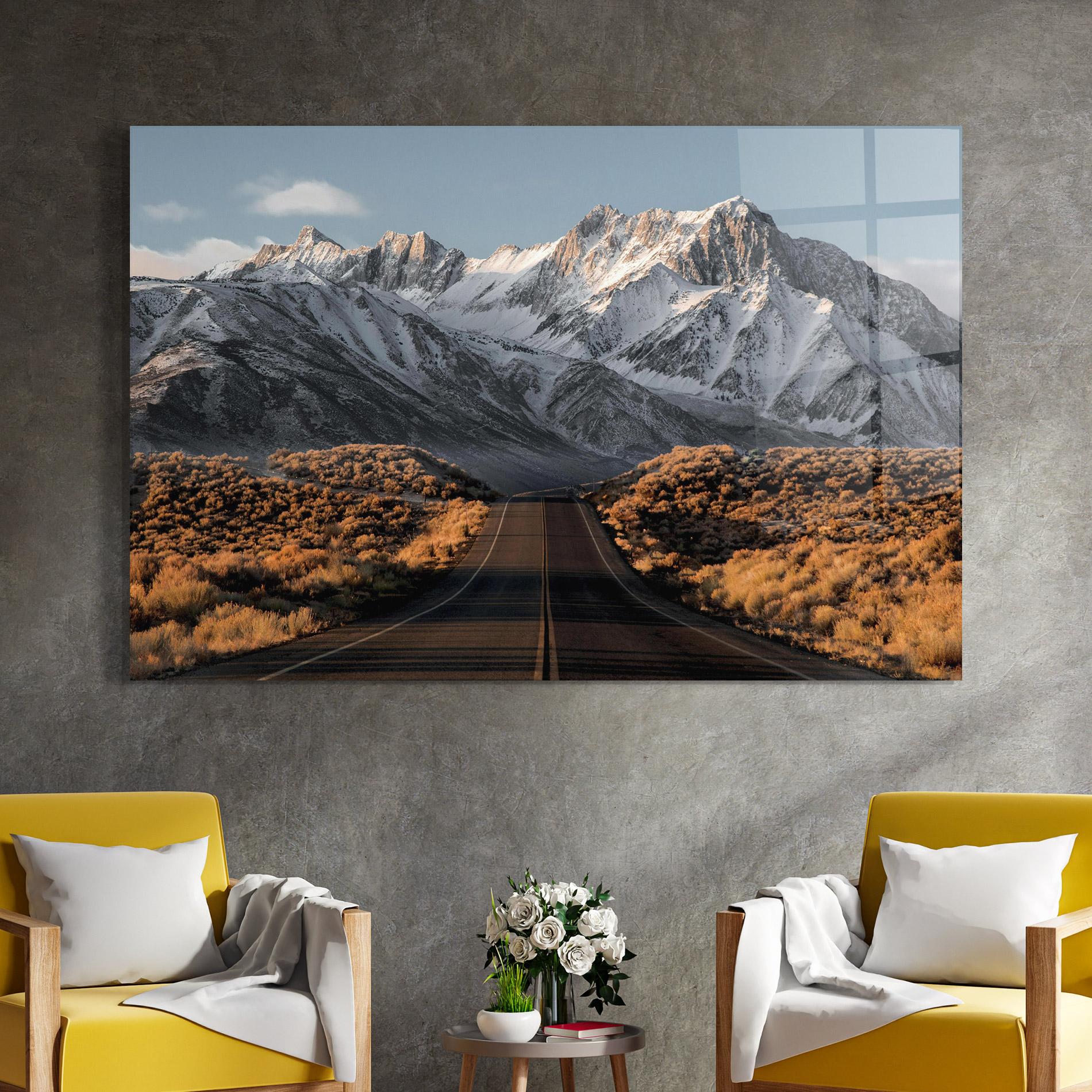 Tablou Sticla Autumn Mountain View mockup 4