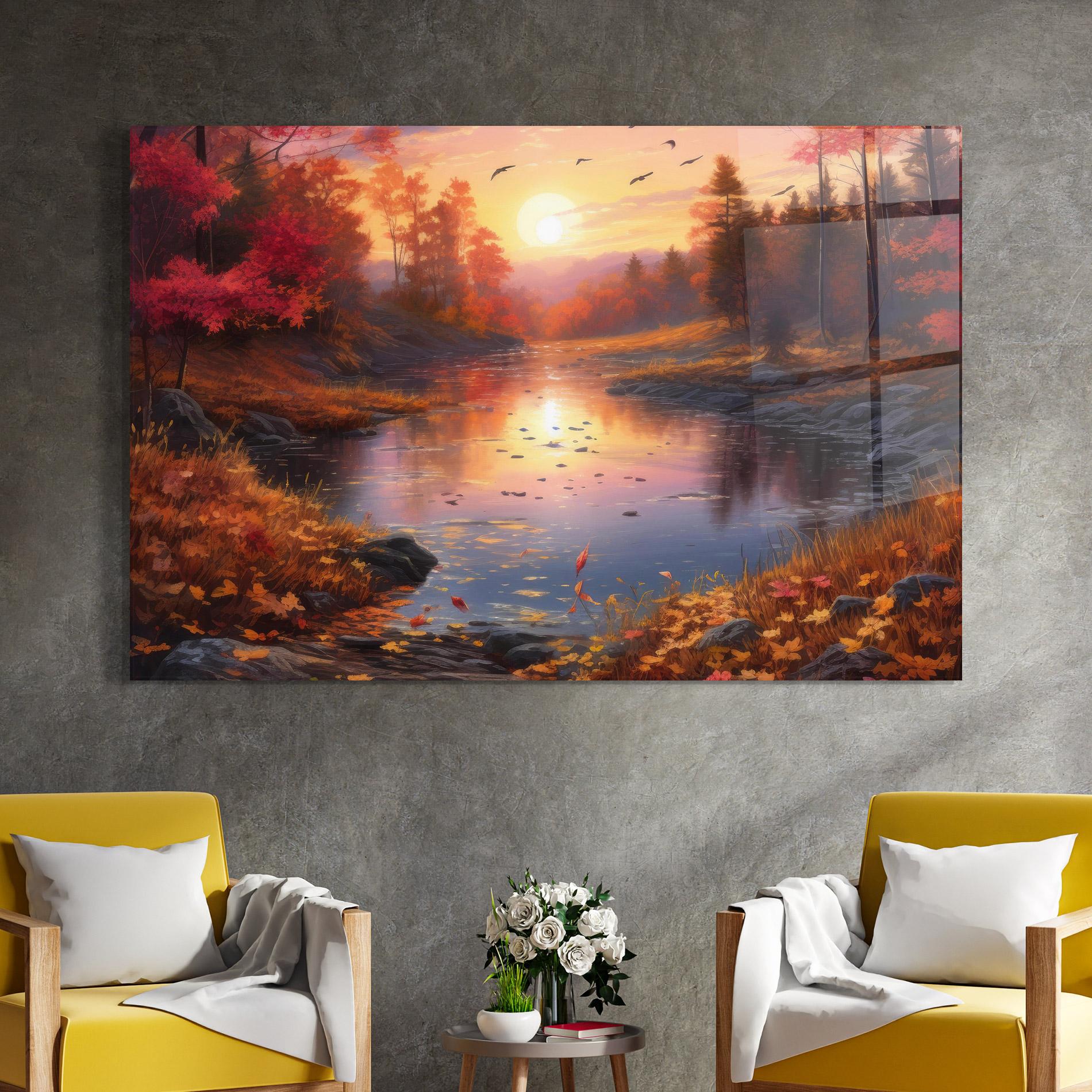 Tablou Sticla Autumn Sunset mockup 4