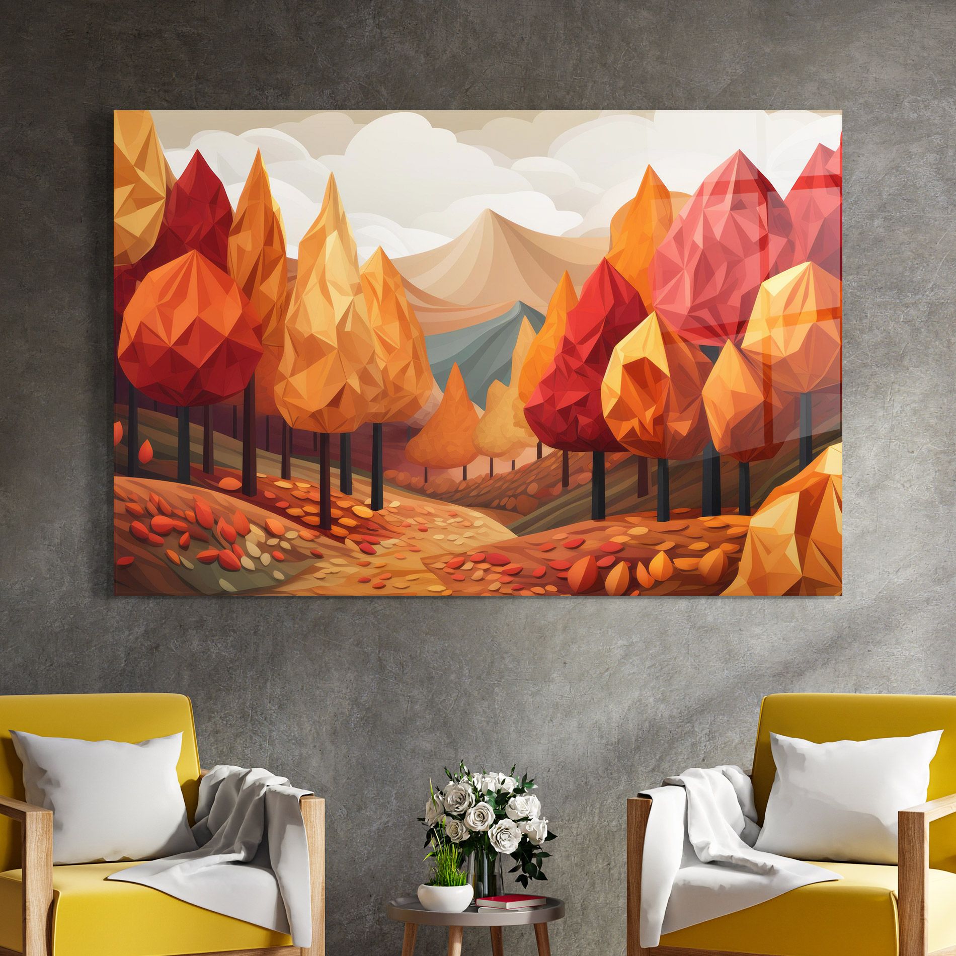 Colorful Trees Art mockup 4