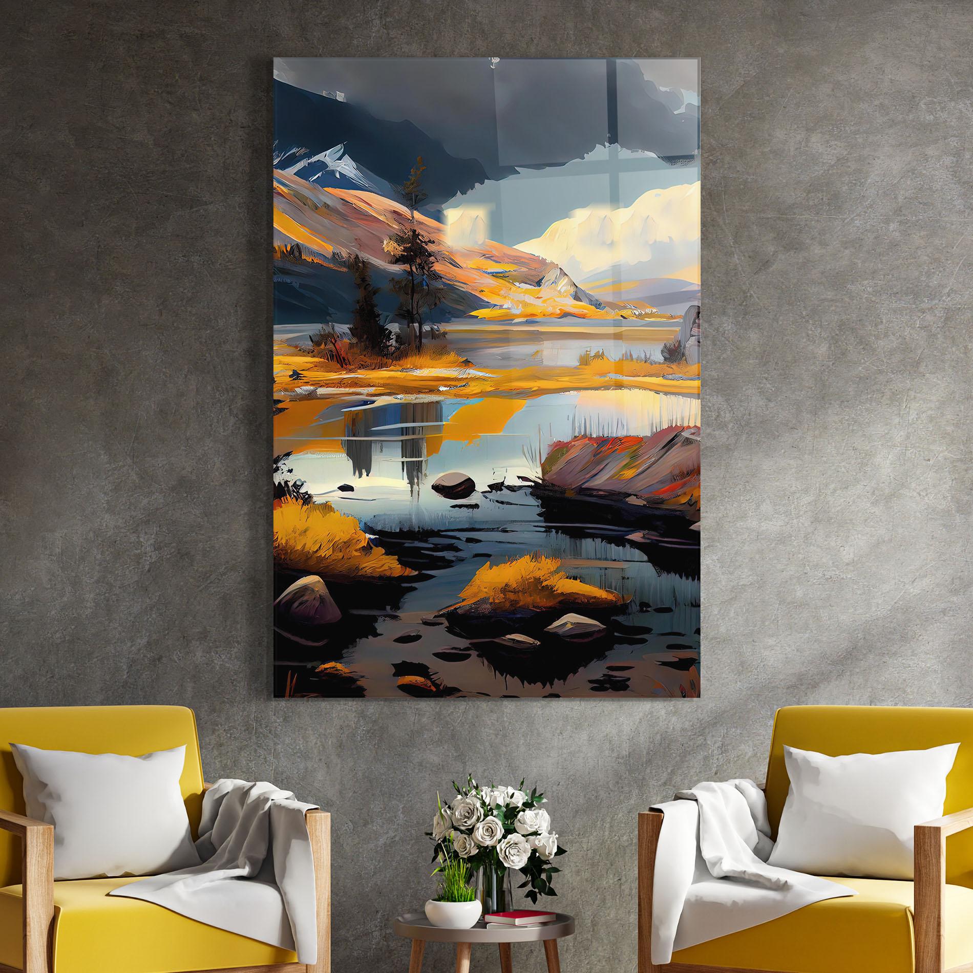 Tablou Sticla Autumn Landscape mockup 4