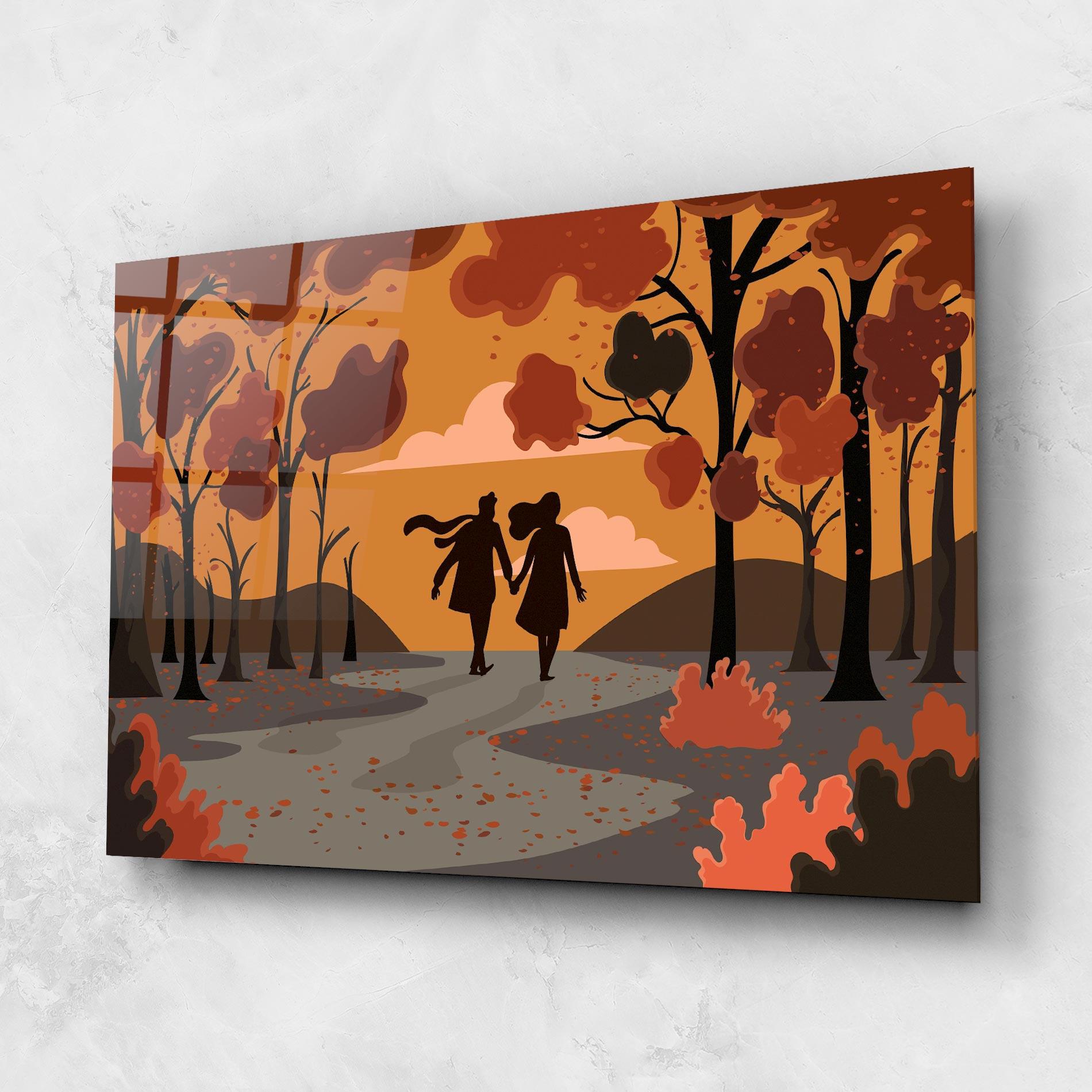 Tablou Sticla Autumn Couple mockup 1