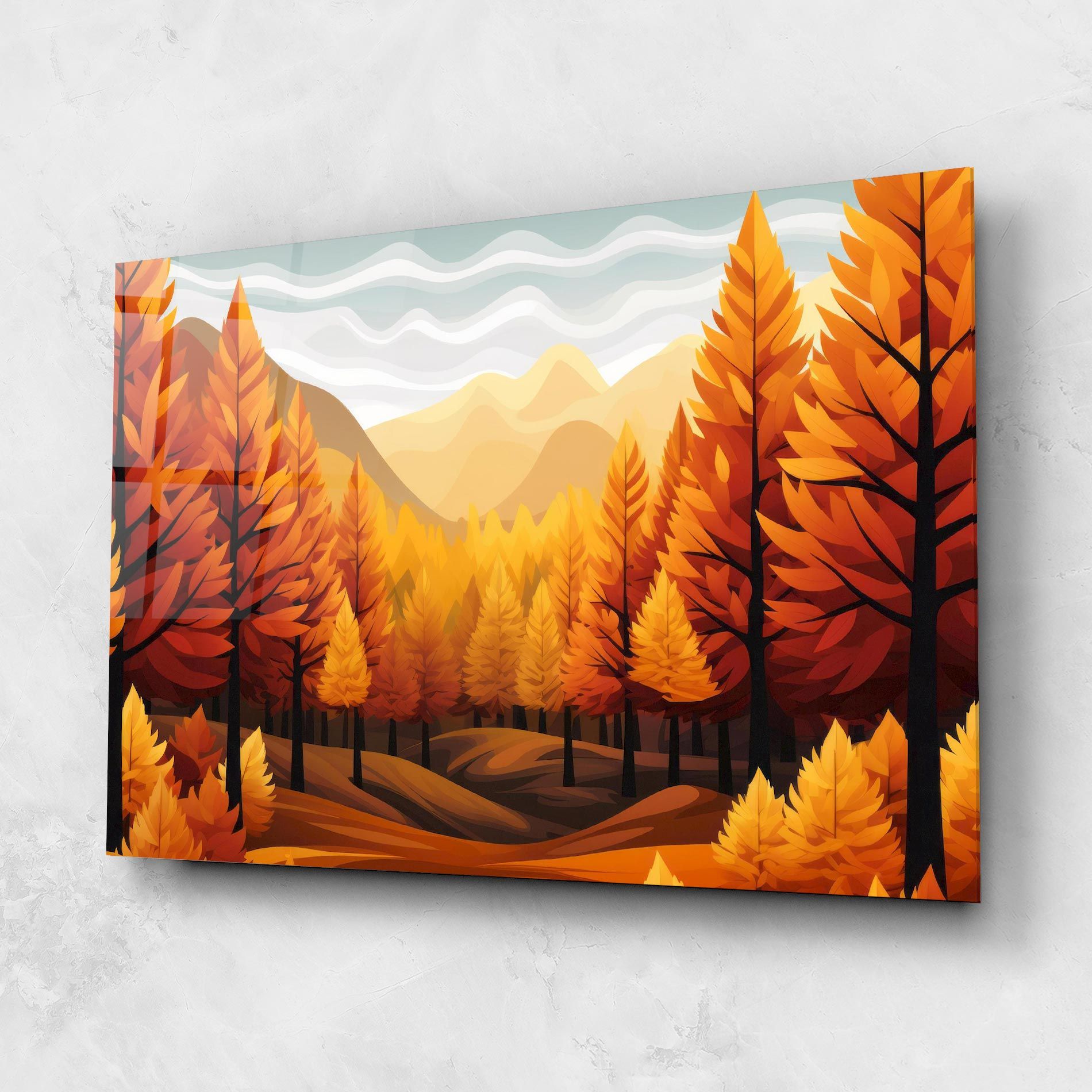 Autumn Trees Orange mockup 1