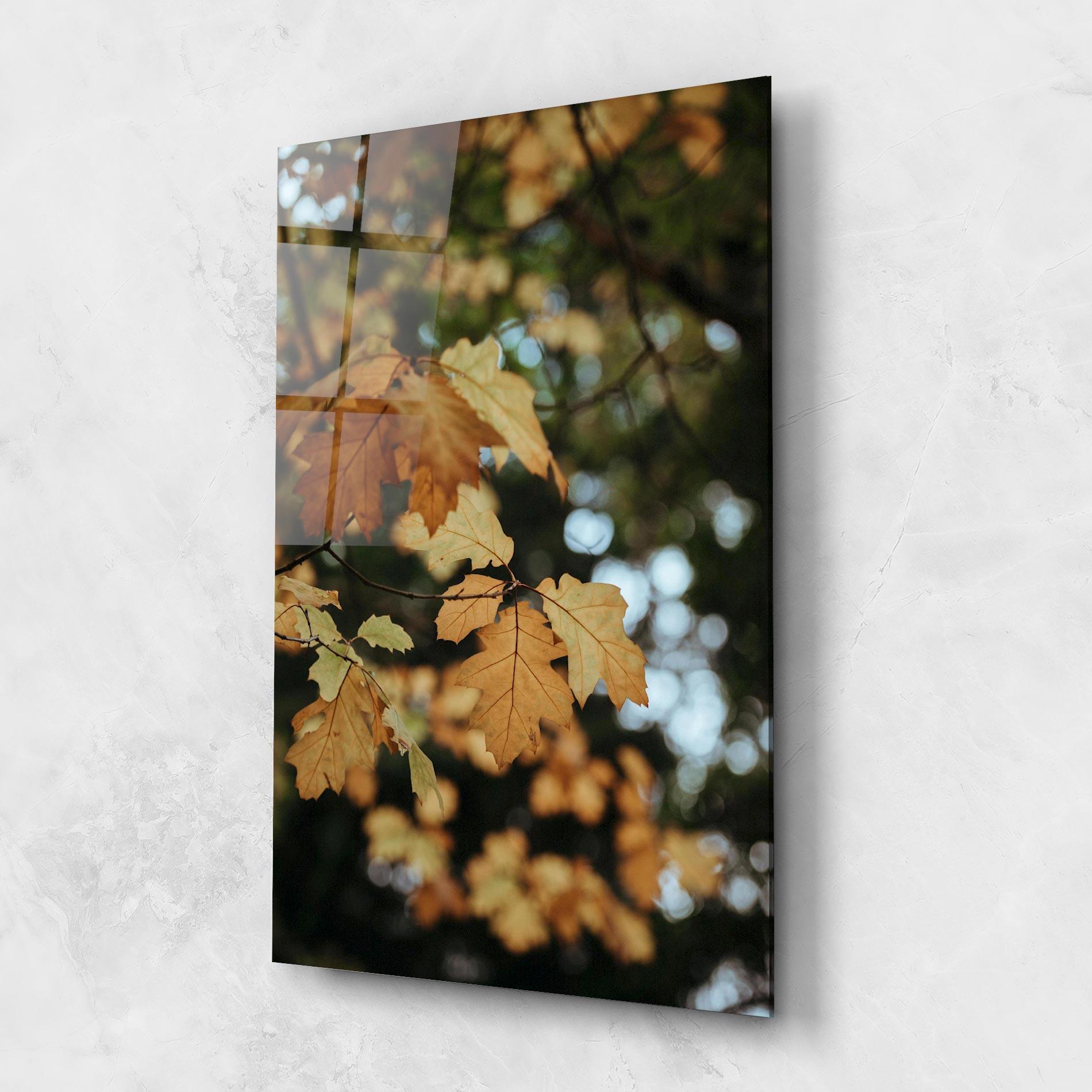 Tablou Sticla Brown Leaves mockup 1