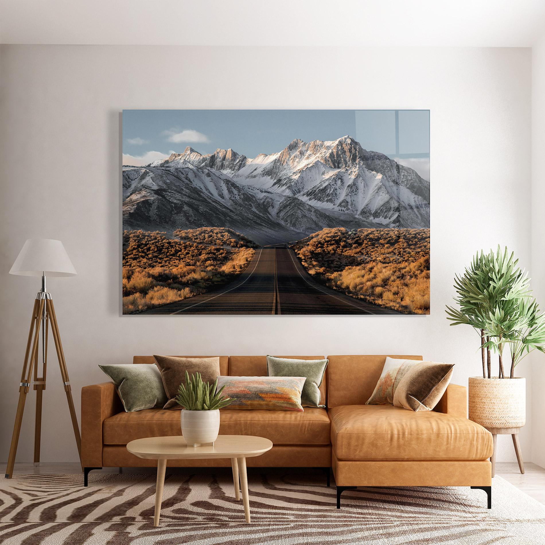 Tablou Sticla Autumn Mountain View mockup 7