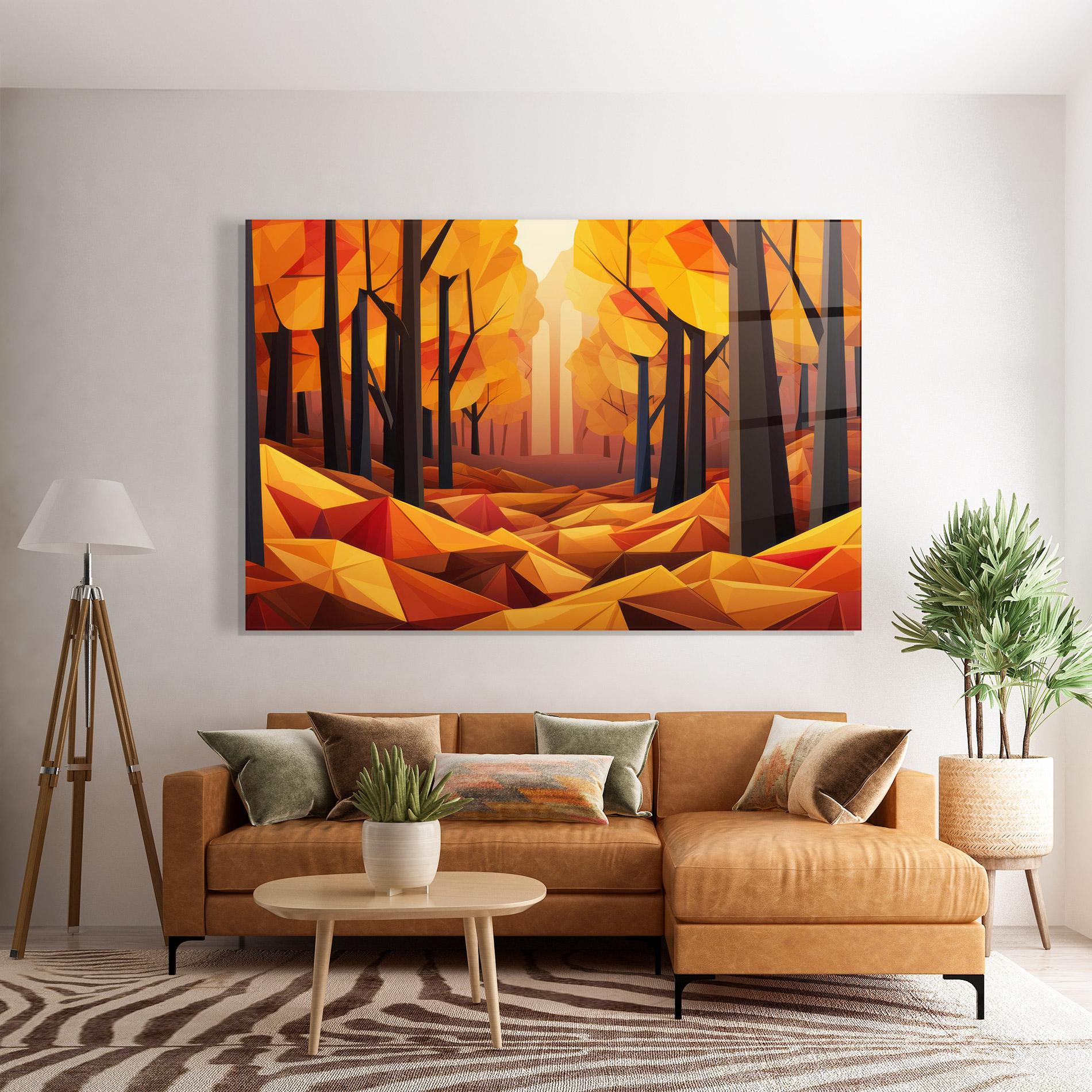 Tablou Sticla Autumn Shapes mockup 7